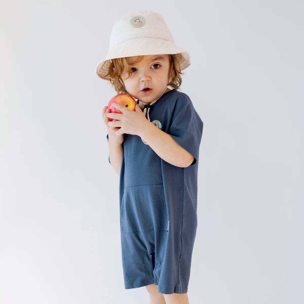 Chapeau crème à carreaux vichy, bébé - Image 3