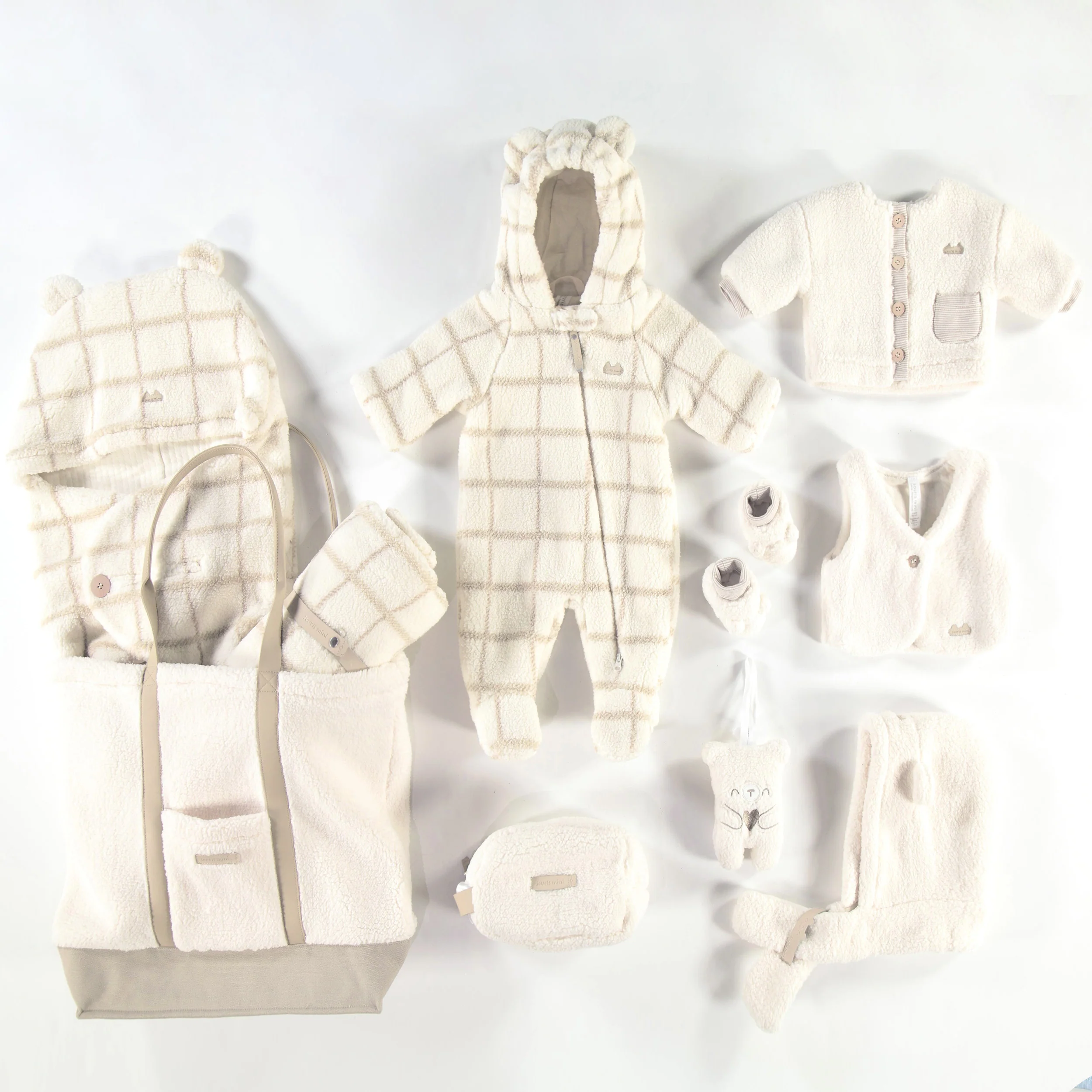Chapeau crème en sherpa, naissance - Image 3