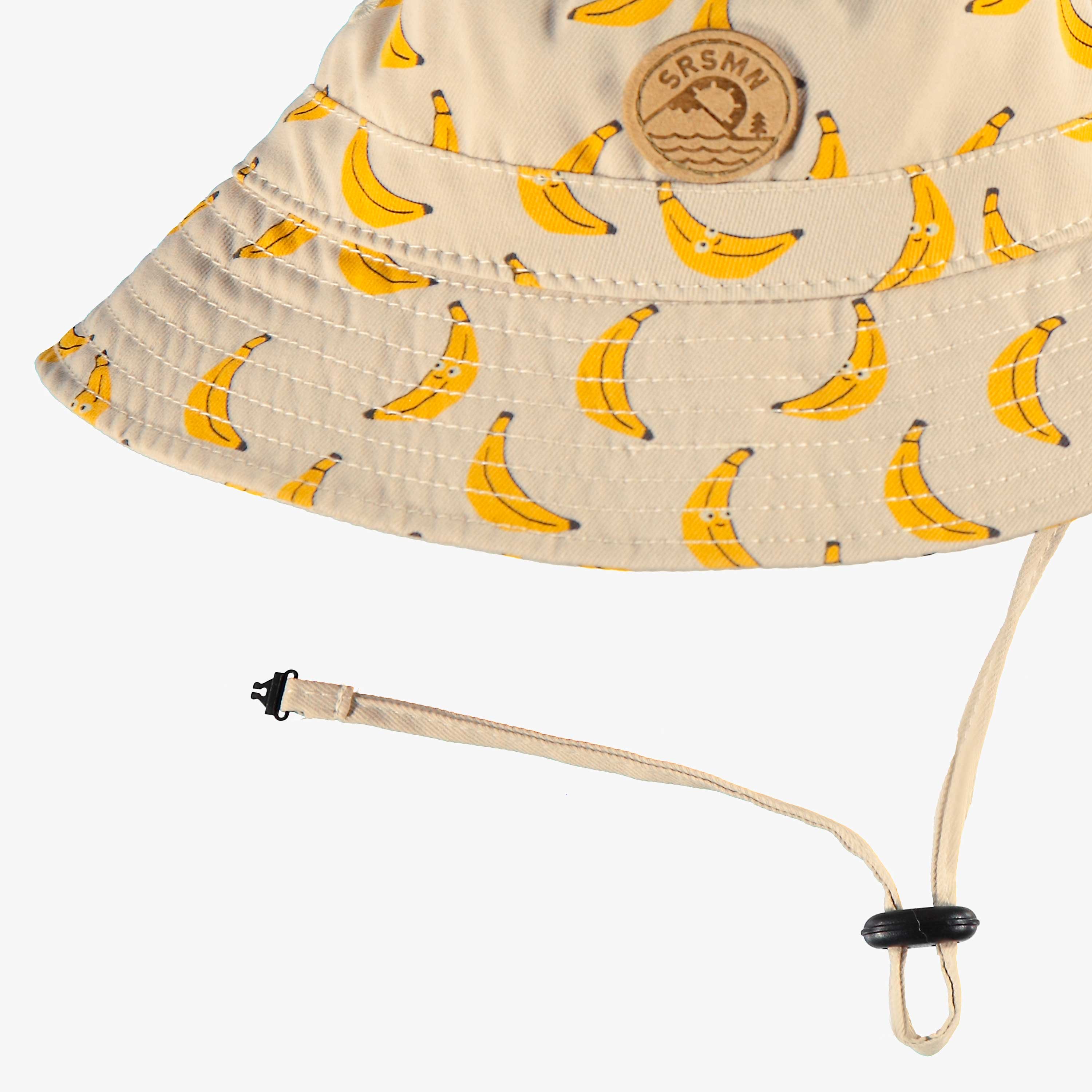 Chapeau de soleil beige en twill à motifs de bananes, bébé - Image 2