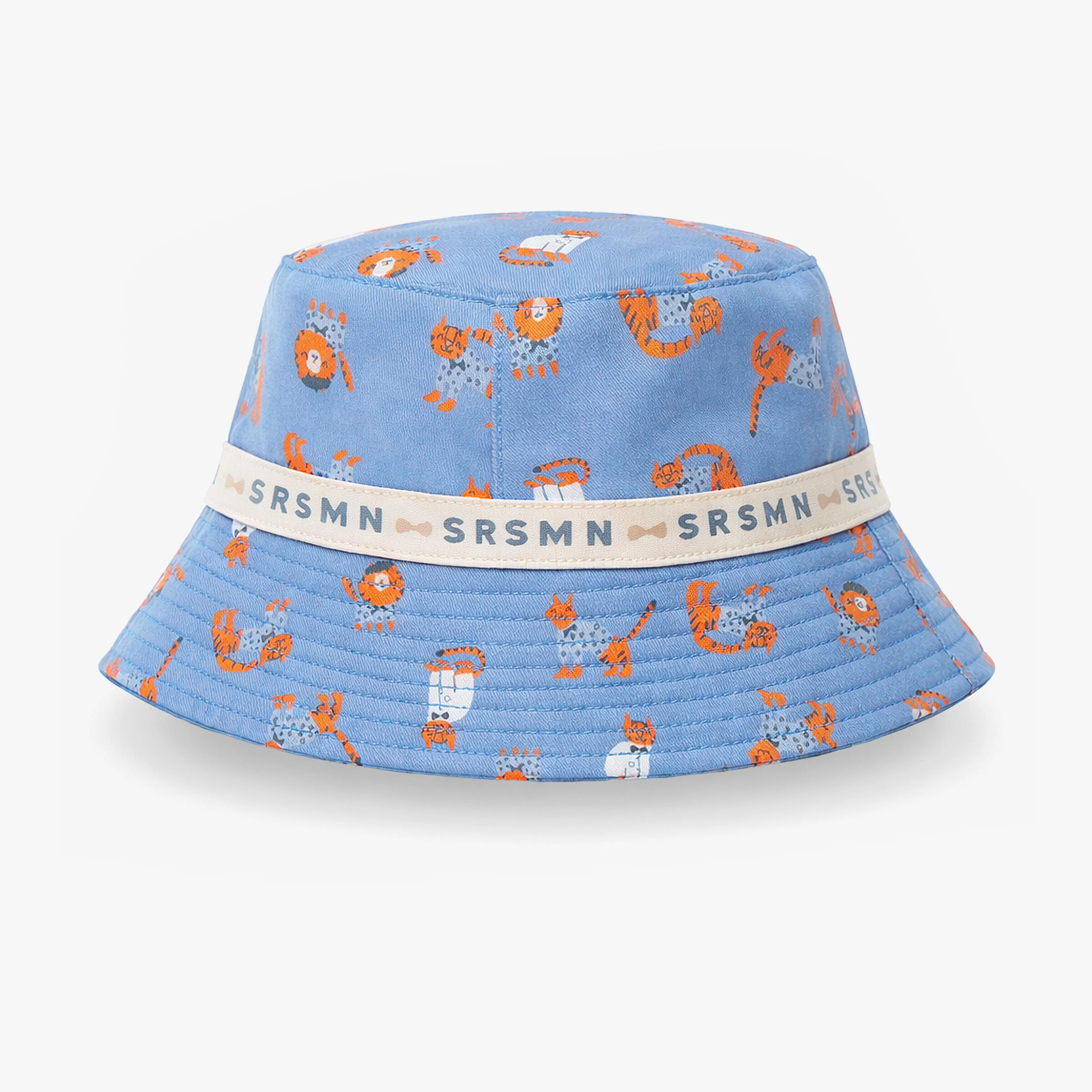 Chapeau de soleil bleu à motifs de tigres, enfant