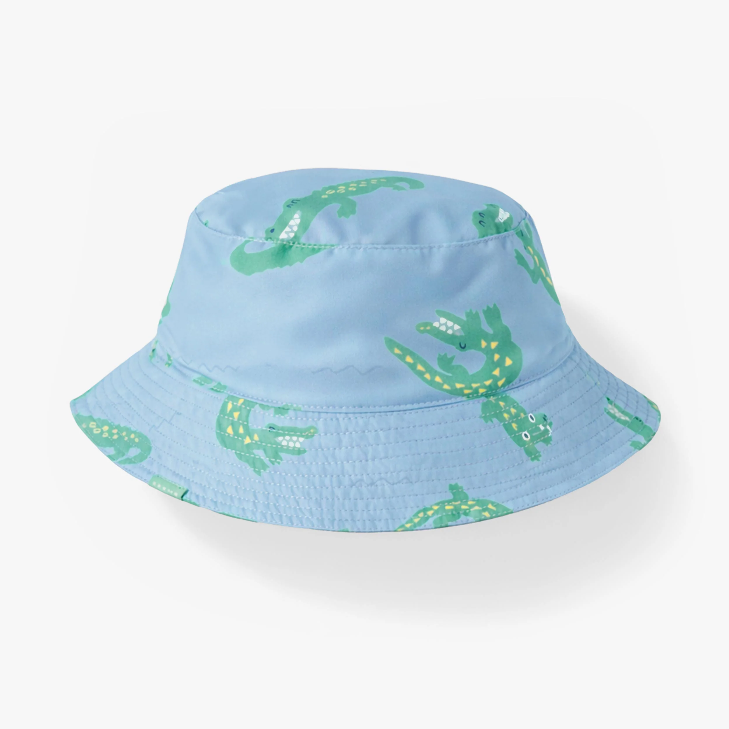 Chapeau de soleil réversible bleu à motifs de crocodiles, enfant