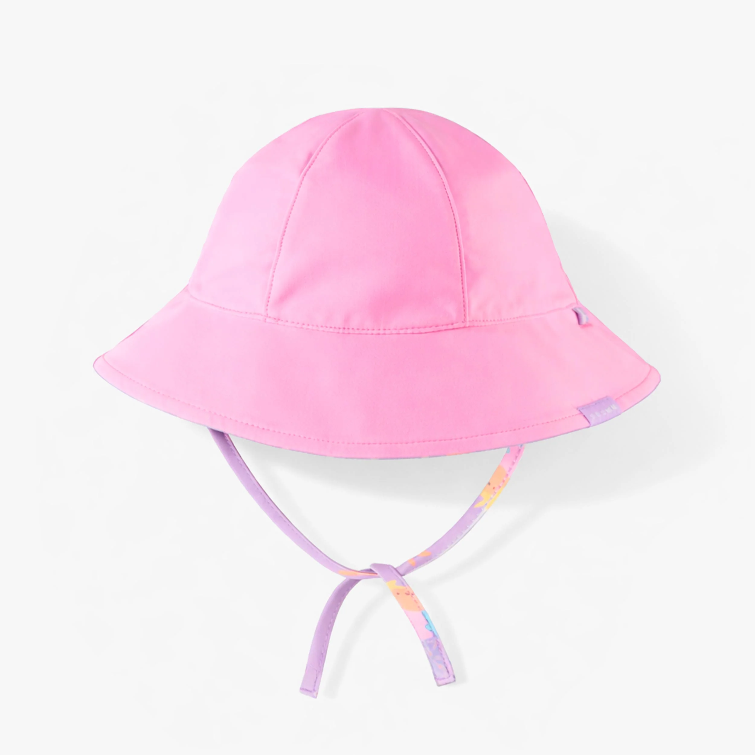 Chapeau de soleil réversible mauve avec rayures et motifs, bébé - Image 2