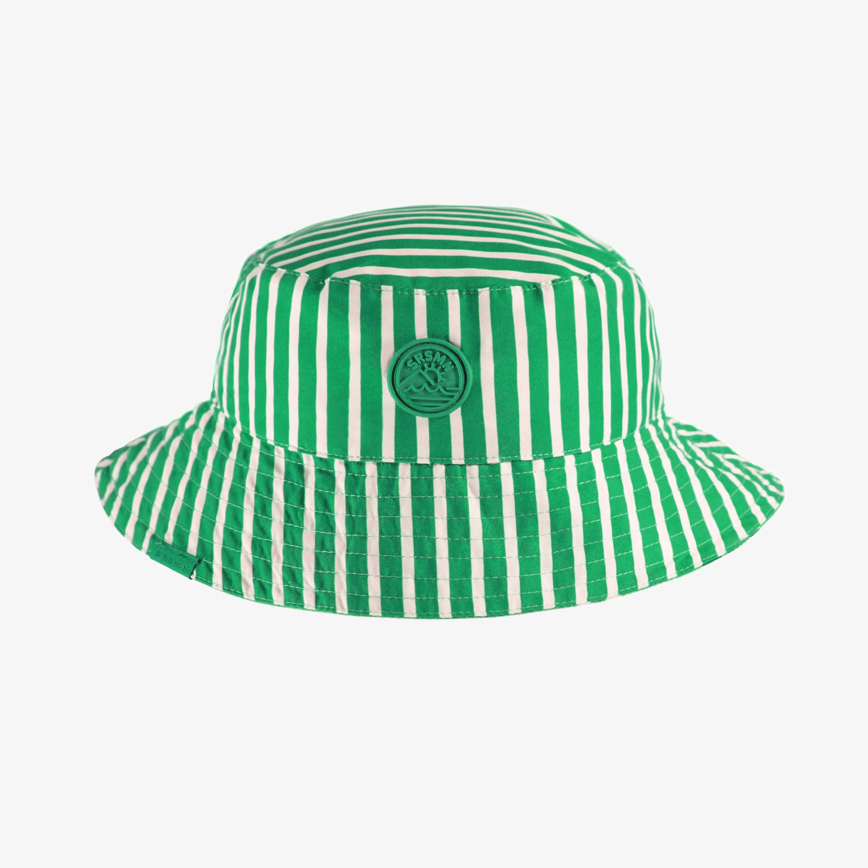 Chapeau de soleil réversible vert à rayures, enfant