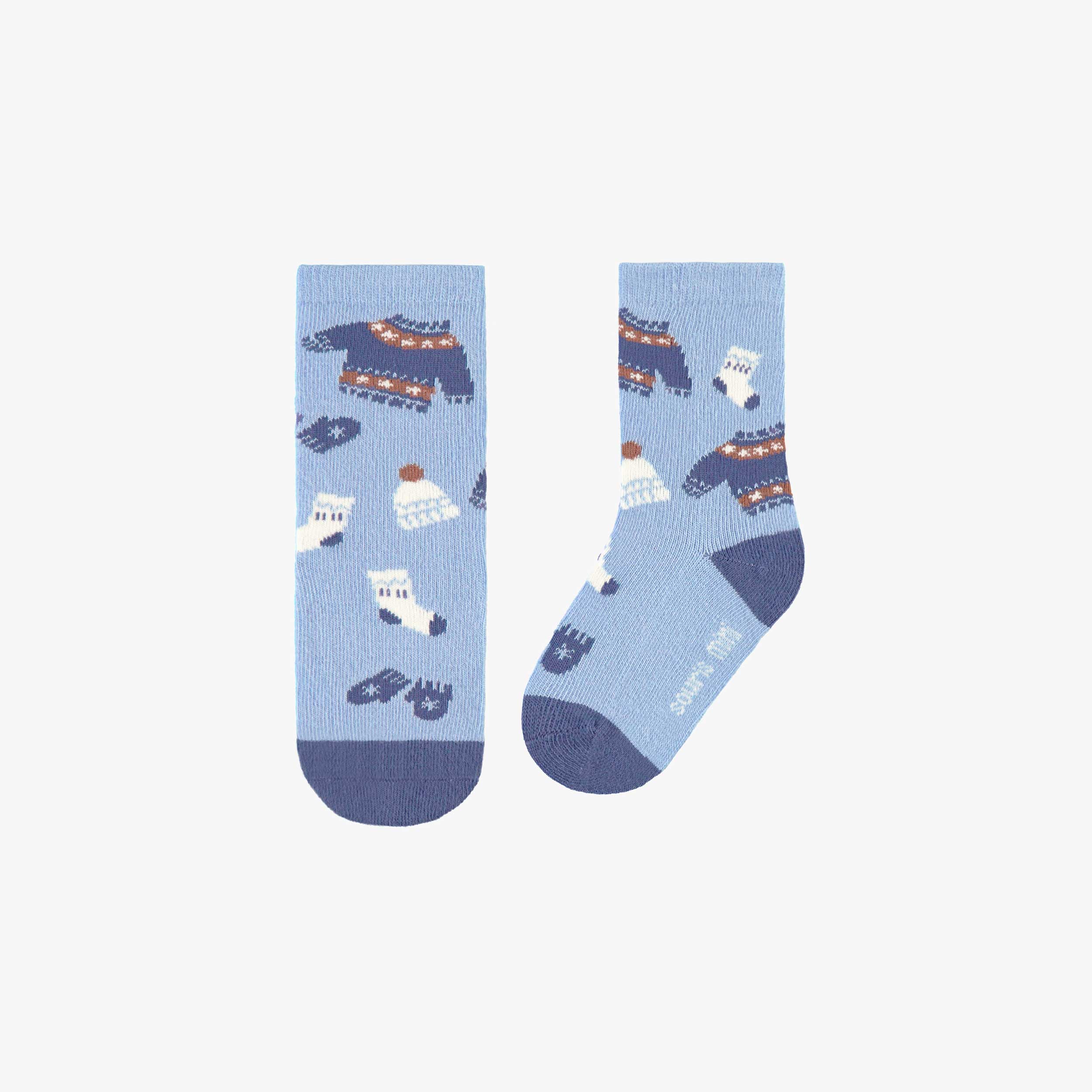 Chaussettes bleues avec motif automnal, bébé