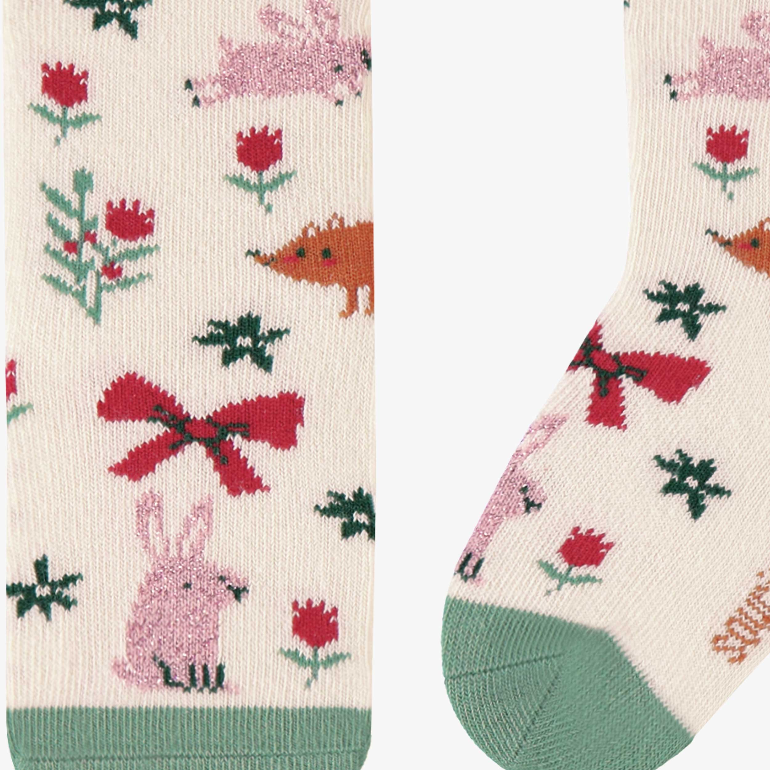 Chaussettes crème à motifs festifs, bébé - Image 2