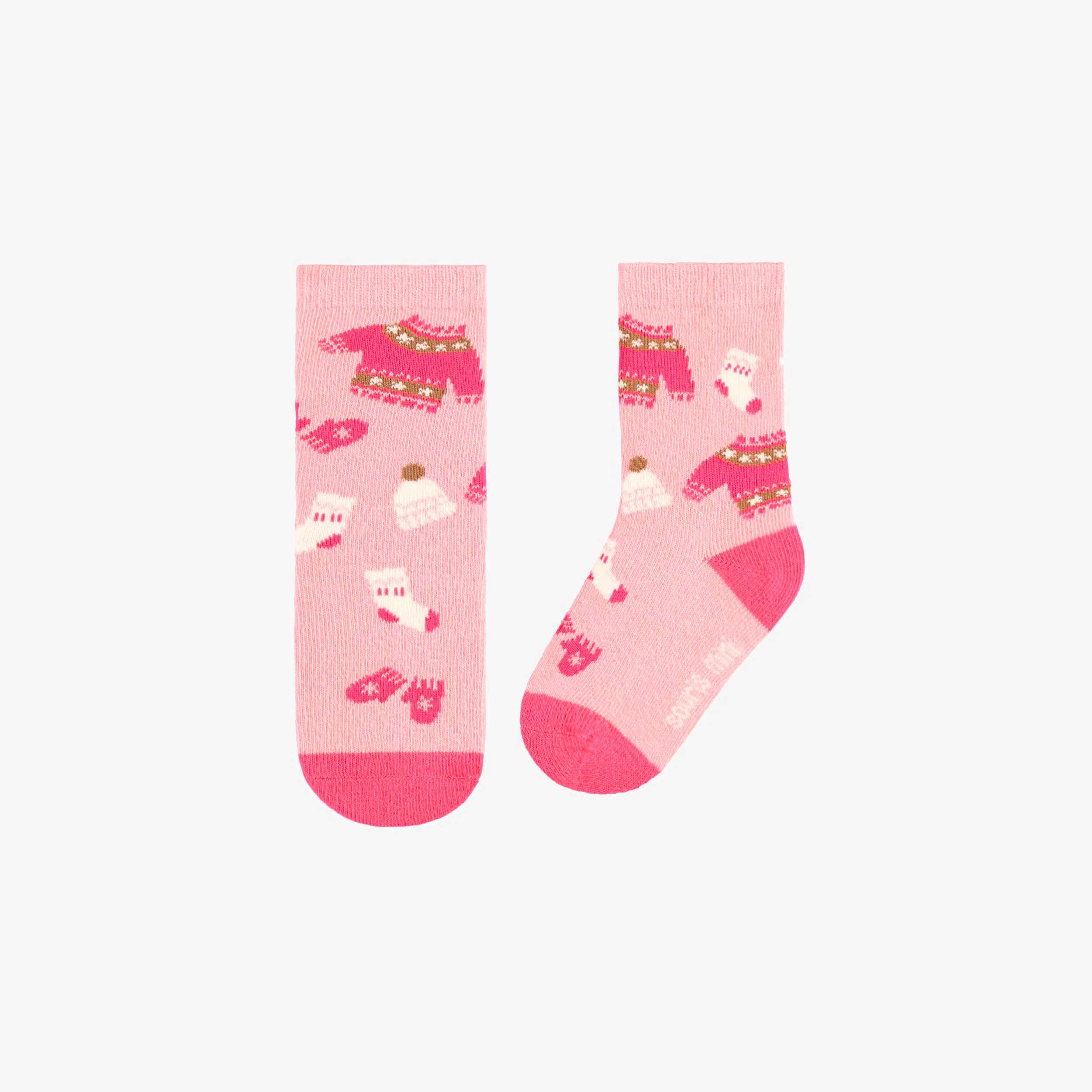 Chaussettes roses avec motif automnal, bébé