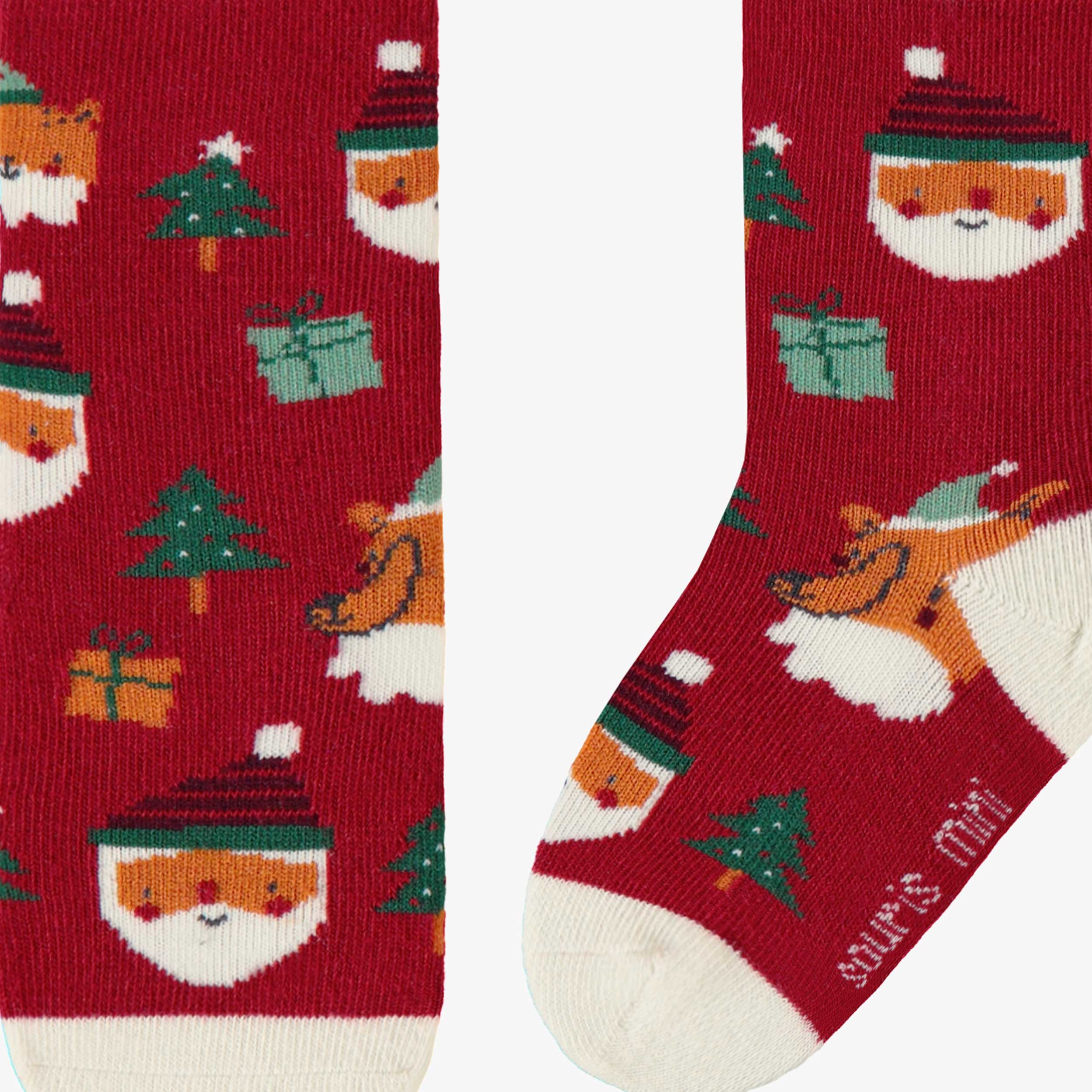 Chaussettes rouge à motifs festifs, bébé - Image 4