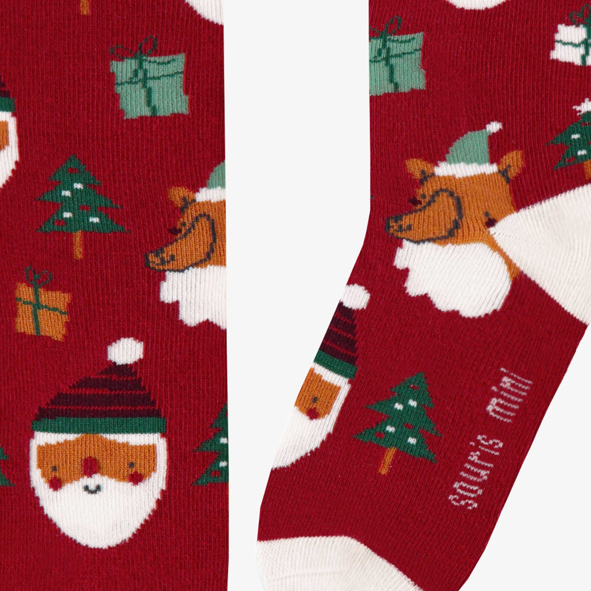 Chaussettes rouge à motifs festifs, enfant - Image 3