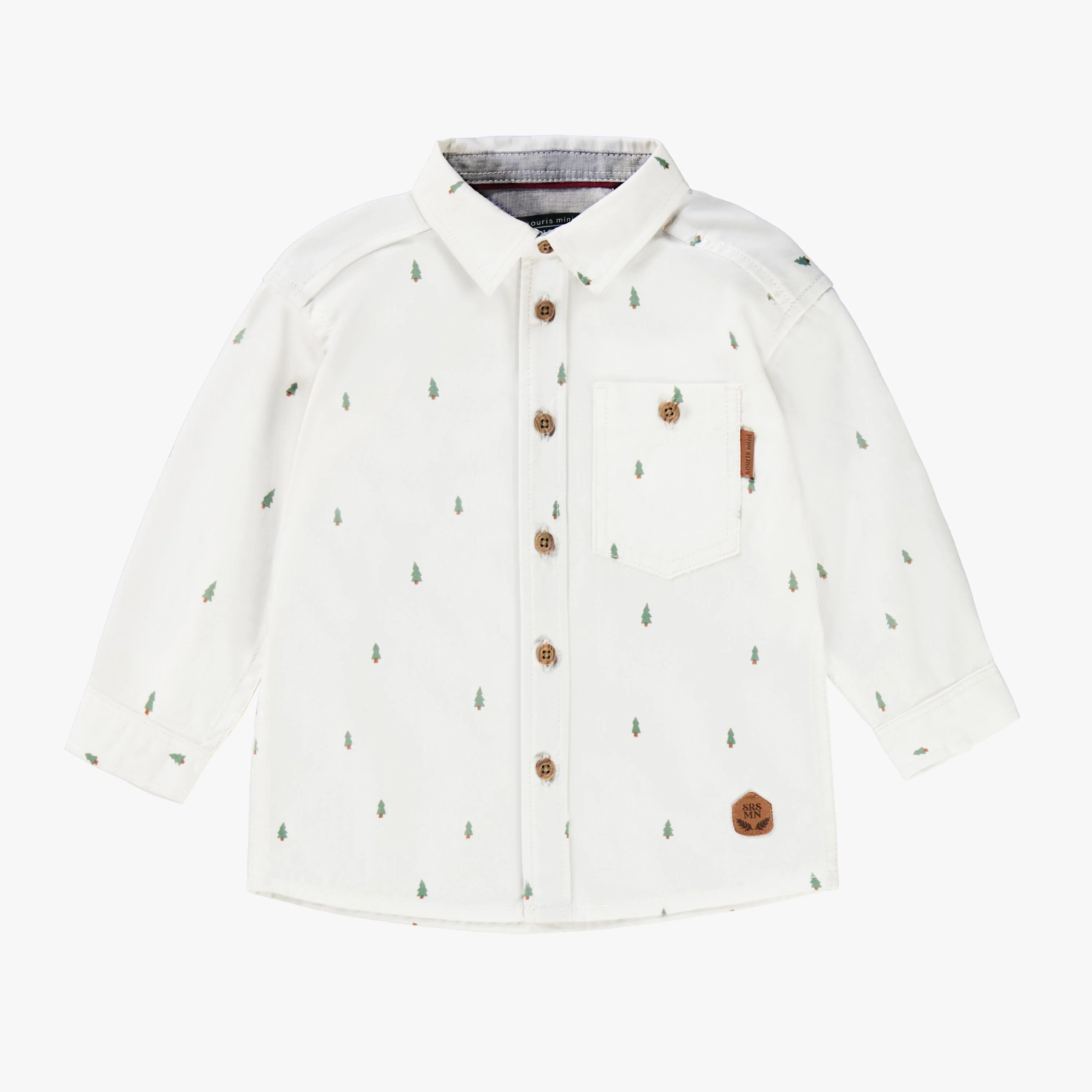 Chemise blanche à motifs de sapins, bébé