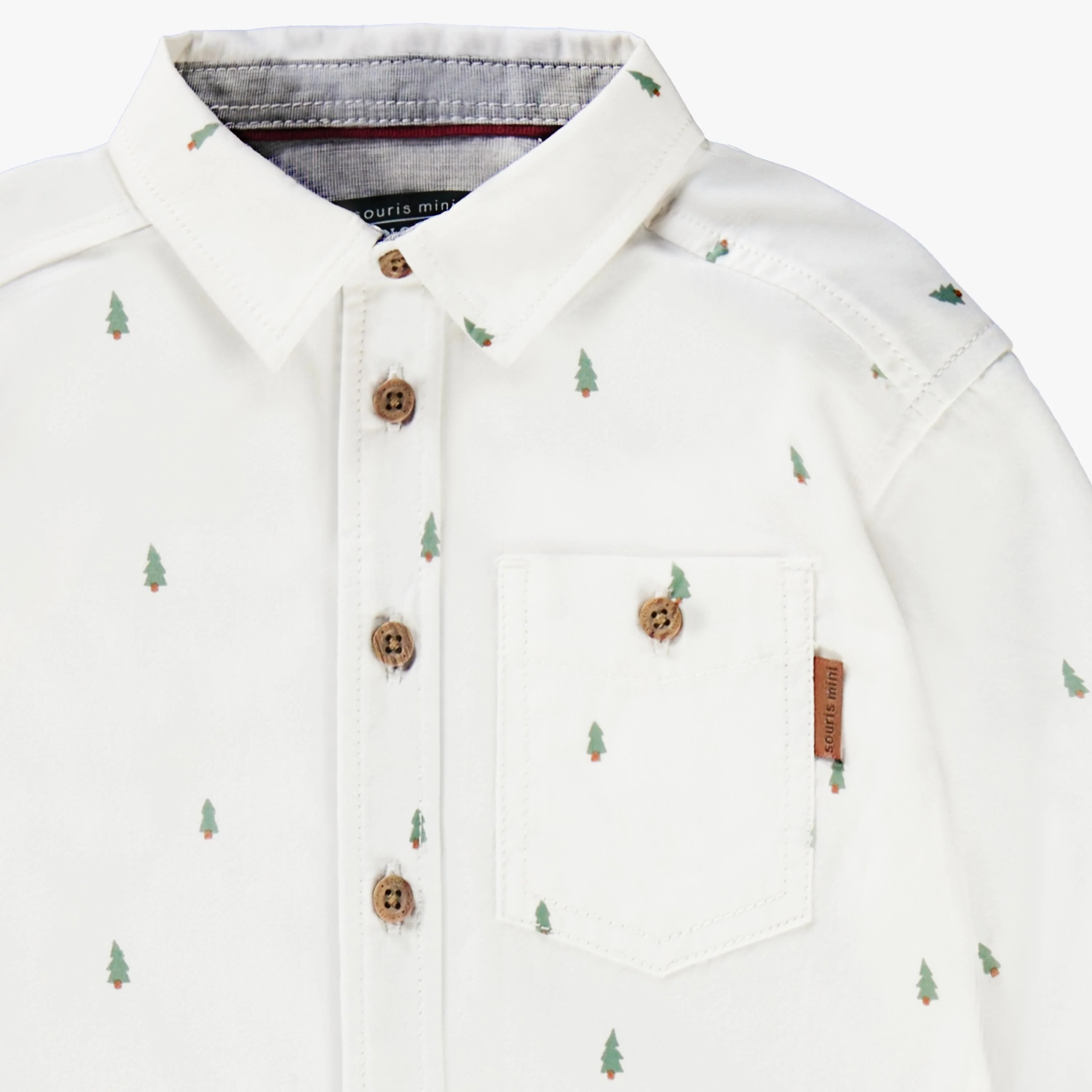 Chemise blanche à motifs de sapins, bébé - Image 4