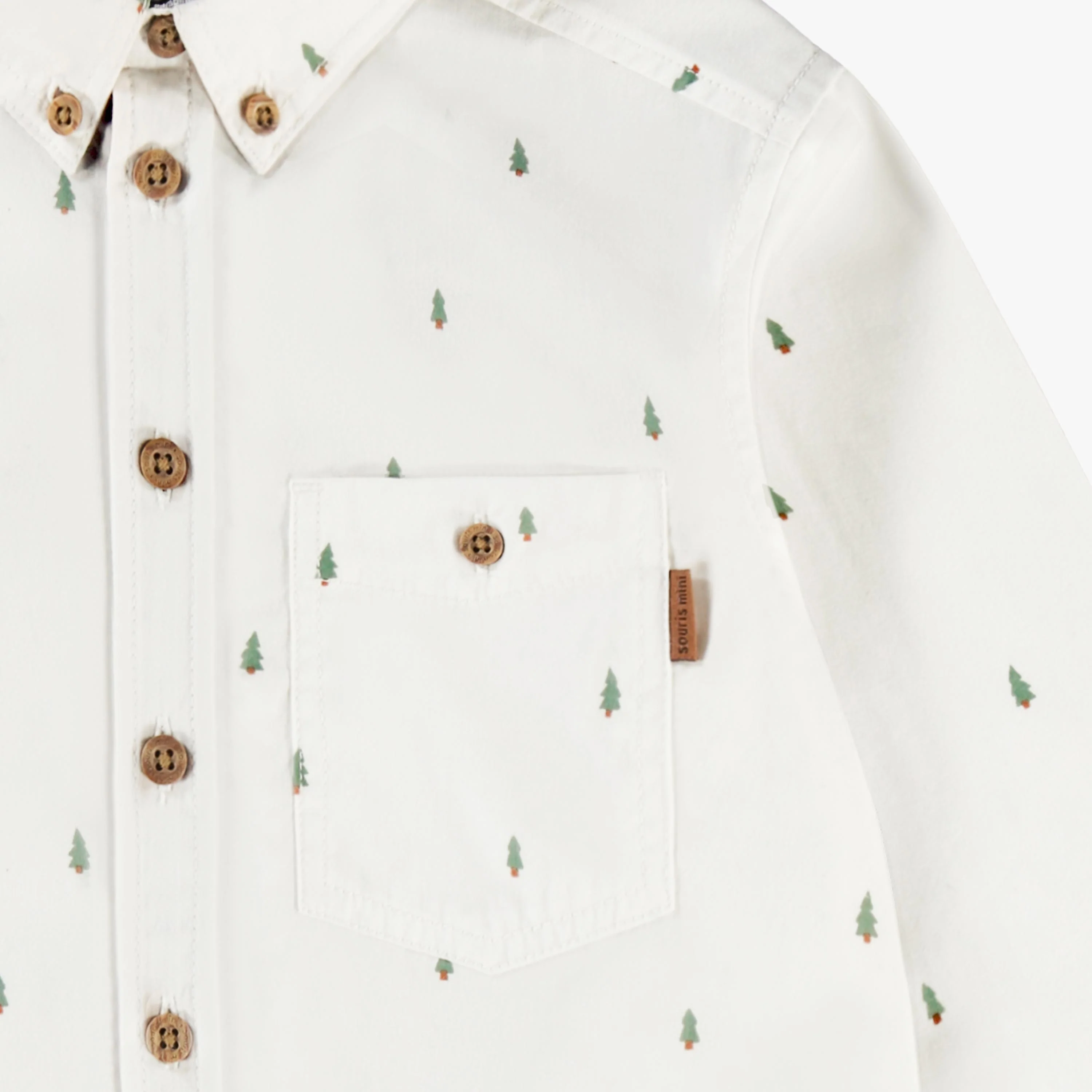 Chemise blanche à motifs de sapins, enfant - Image 6