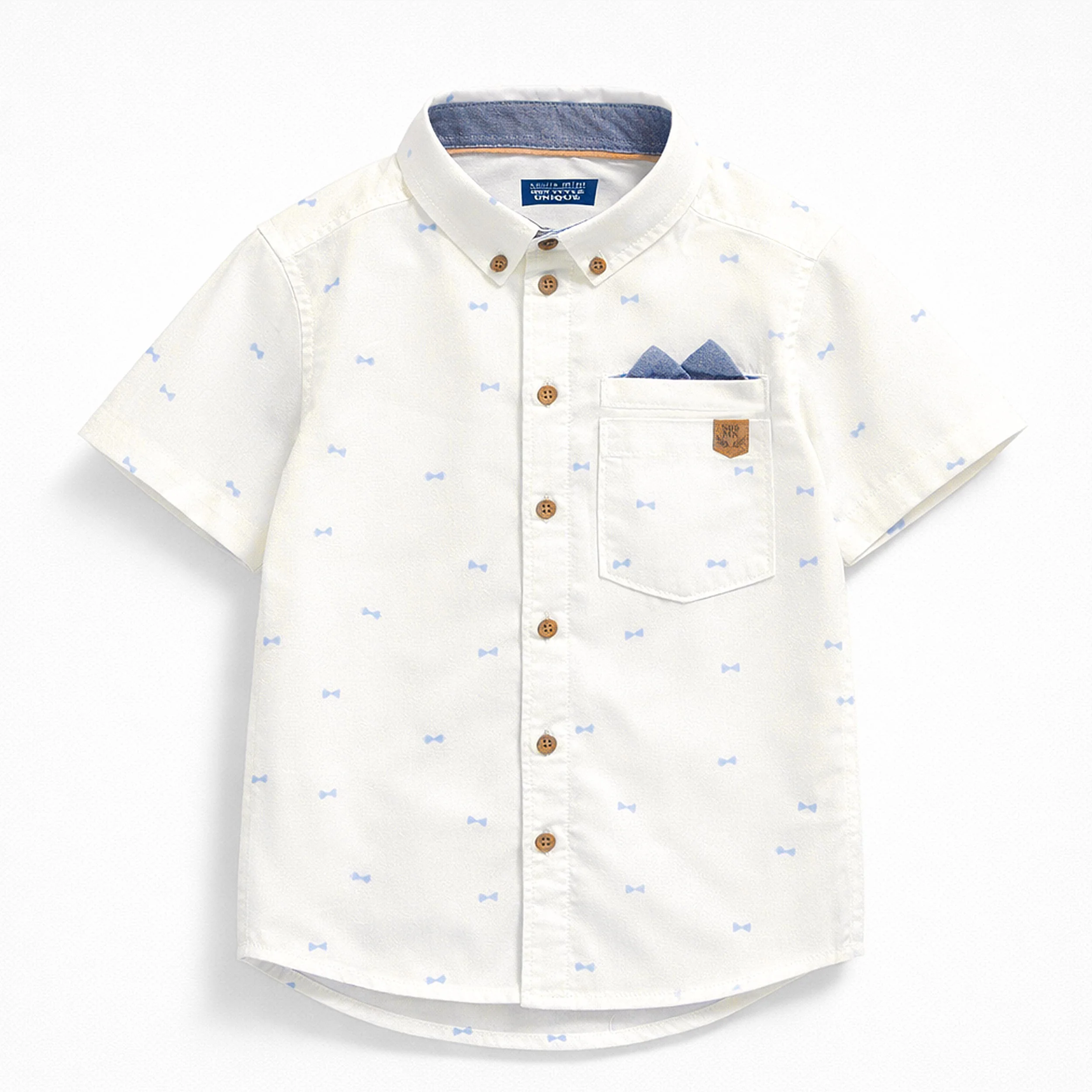 Chemise blanche à motifs, enfant