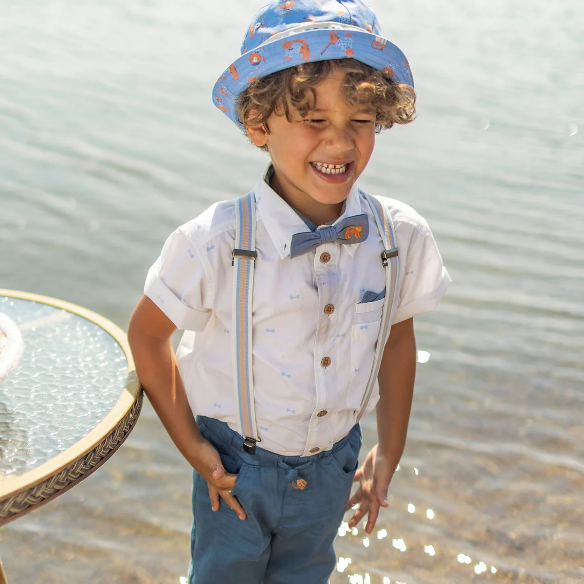 Jean bleu foncé taille élastique, enfant - Image 5