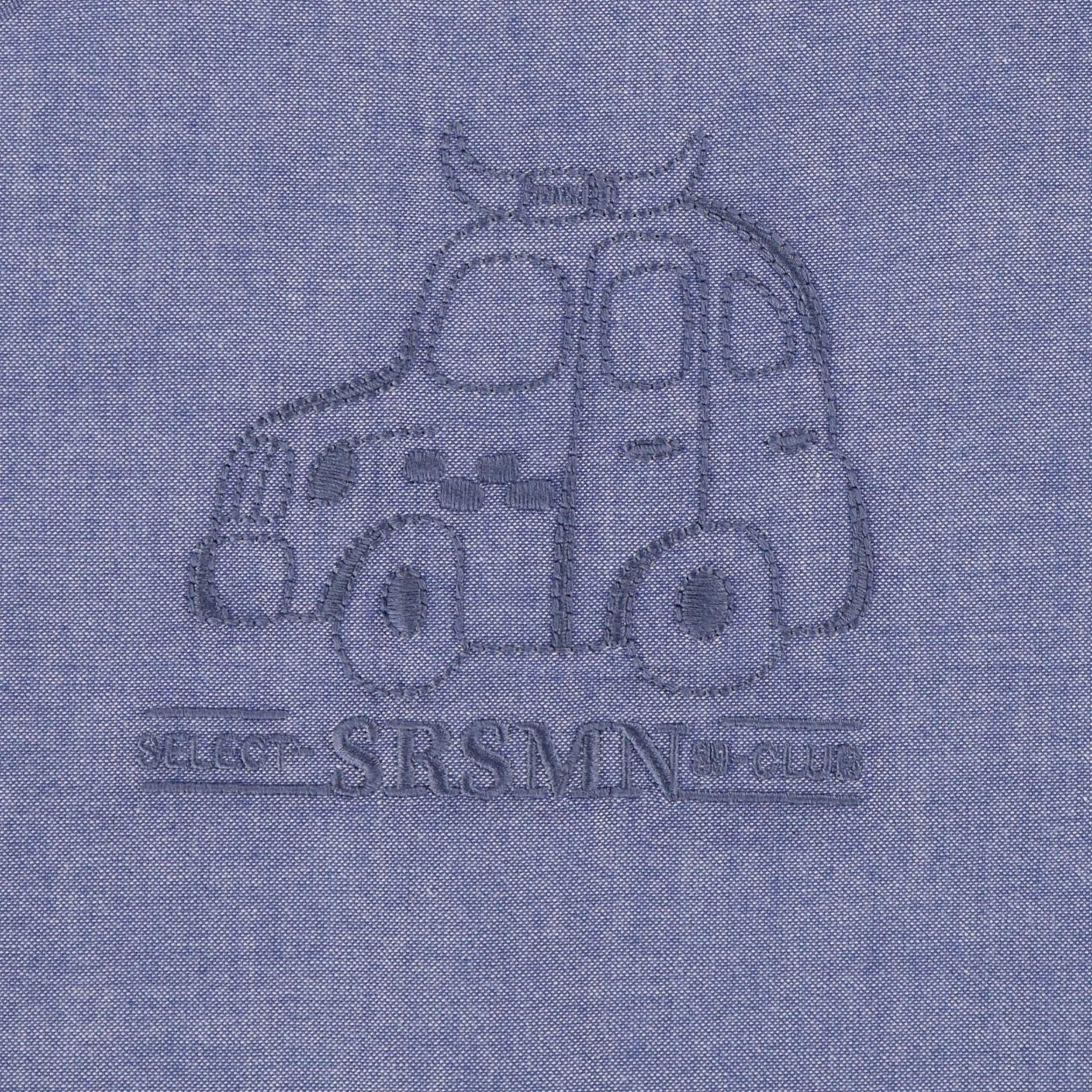 Chemise bleu chiné en coton chambray, bébé - Image 3