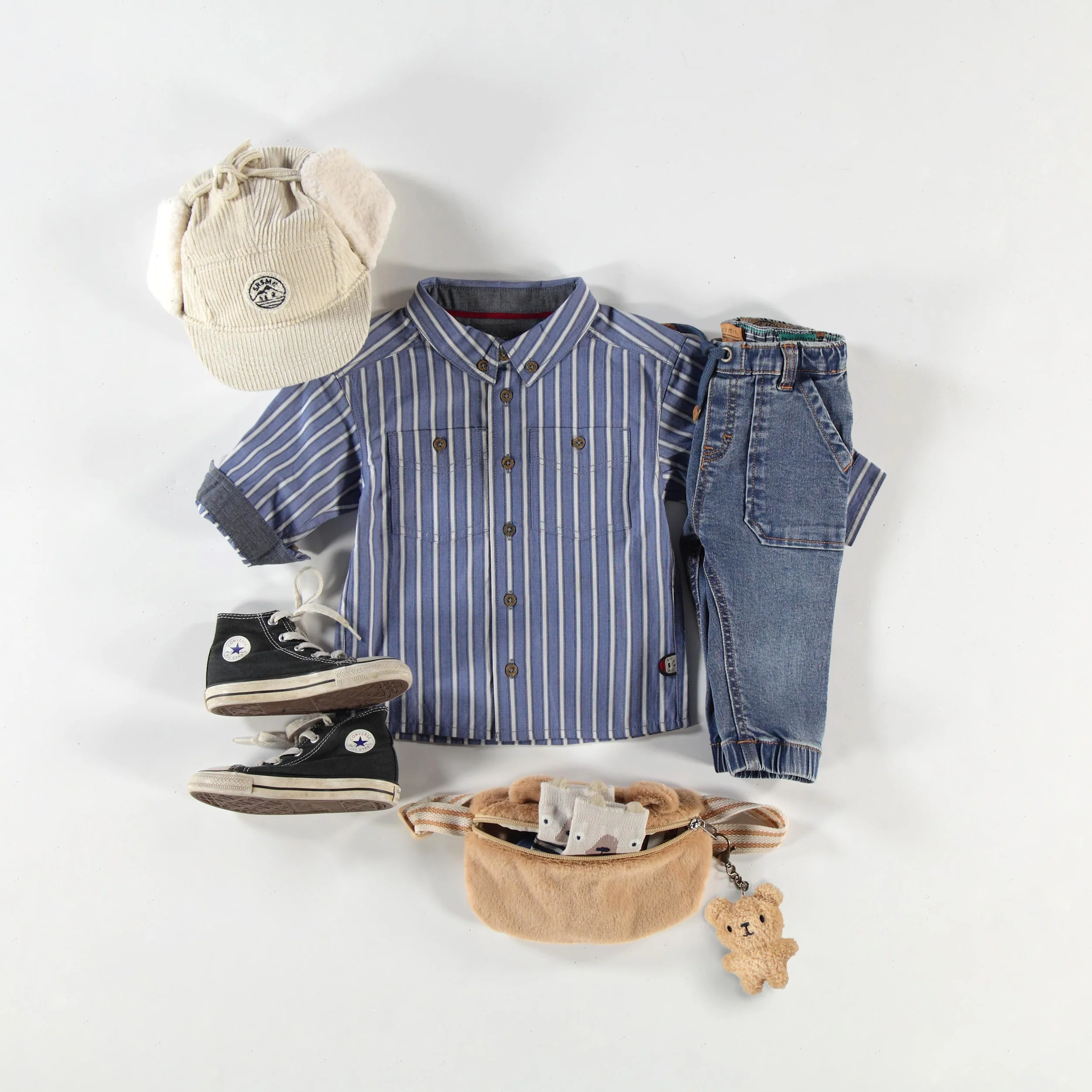 Chemise bleue à rayures, bébé - Image 3