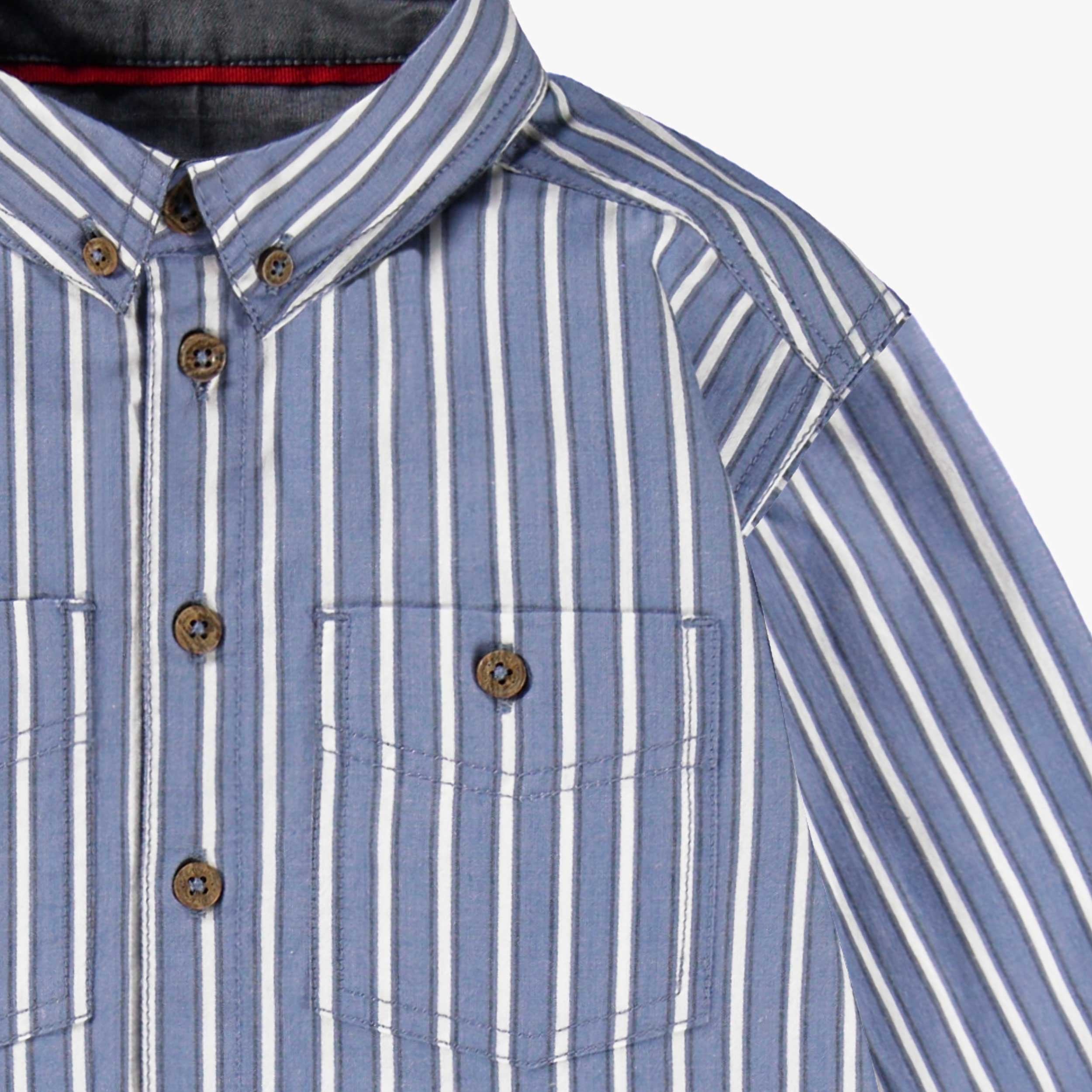 Chemise bleue à rayures, enfant - Image 2