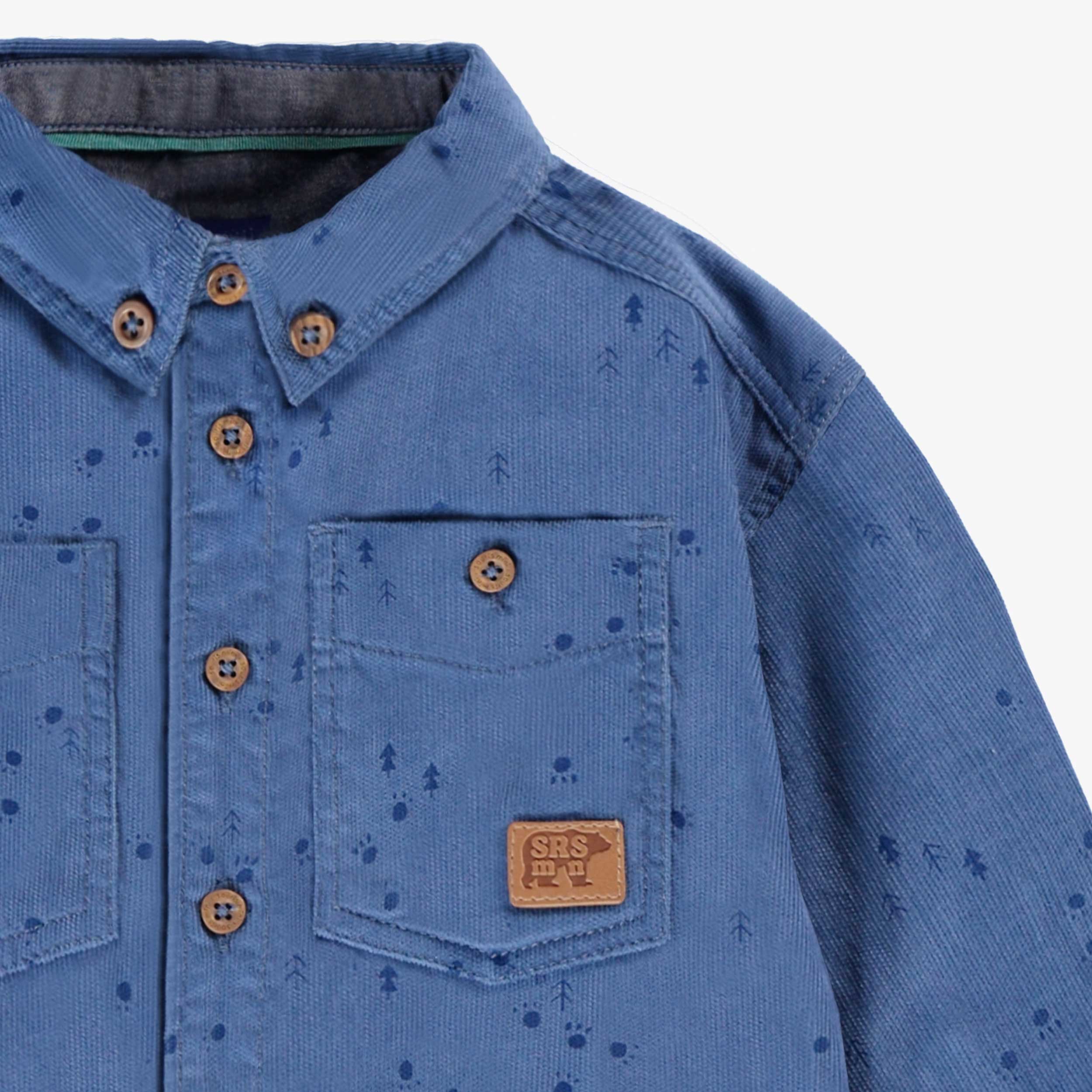 Chemise bleue en velours côtelé, bébé - Image 2