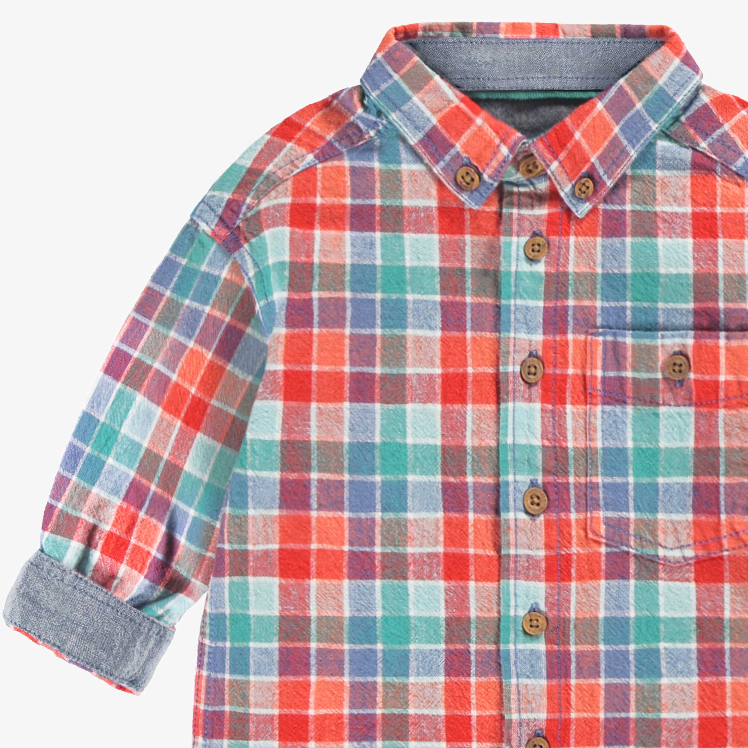 Chemise colorée à carreaux, bébé - Image 4