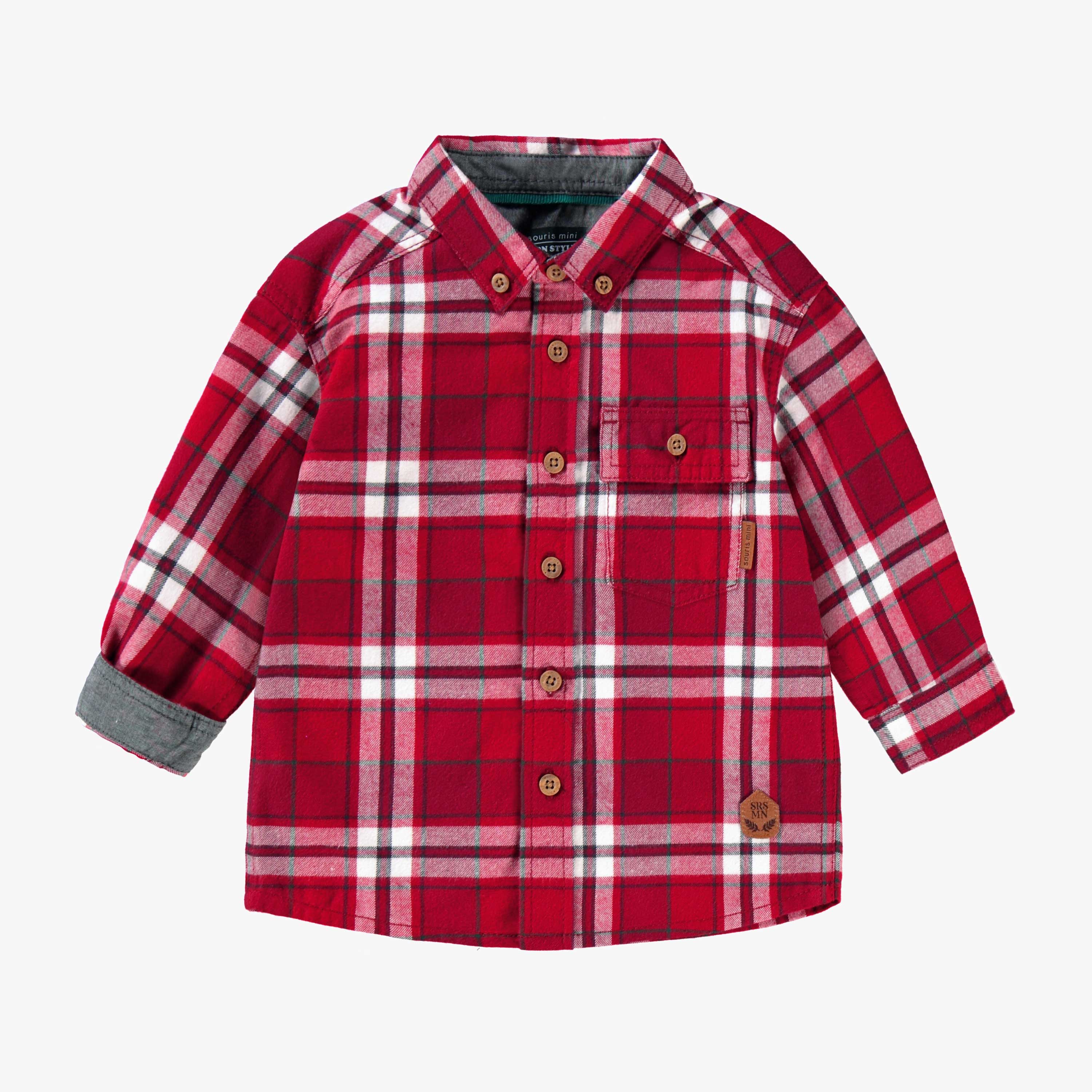 Chemise rouge à carreaux, bébé