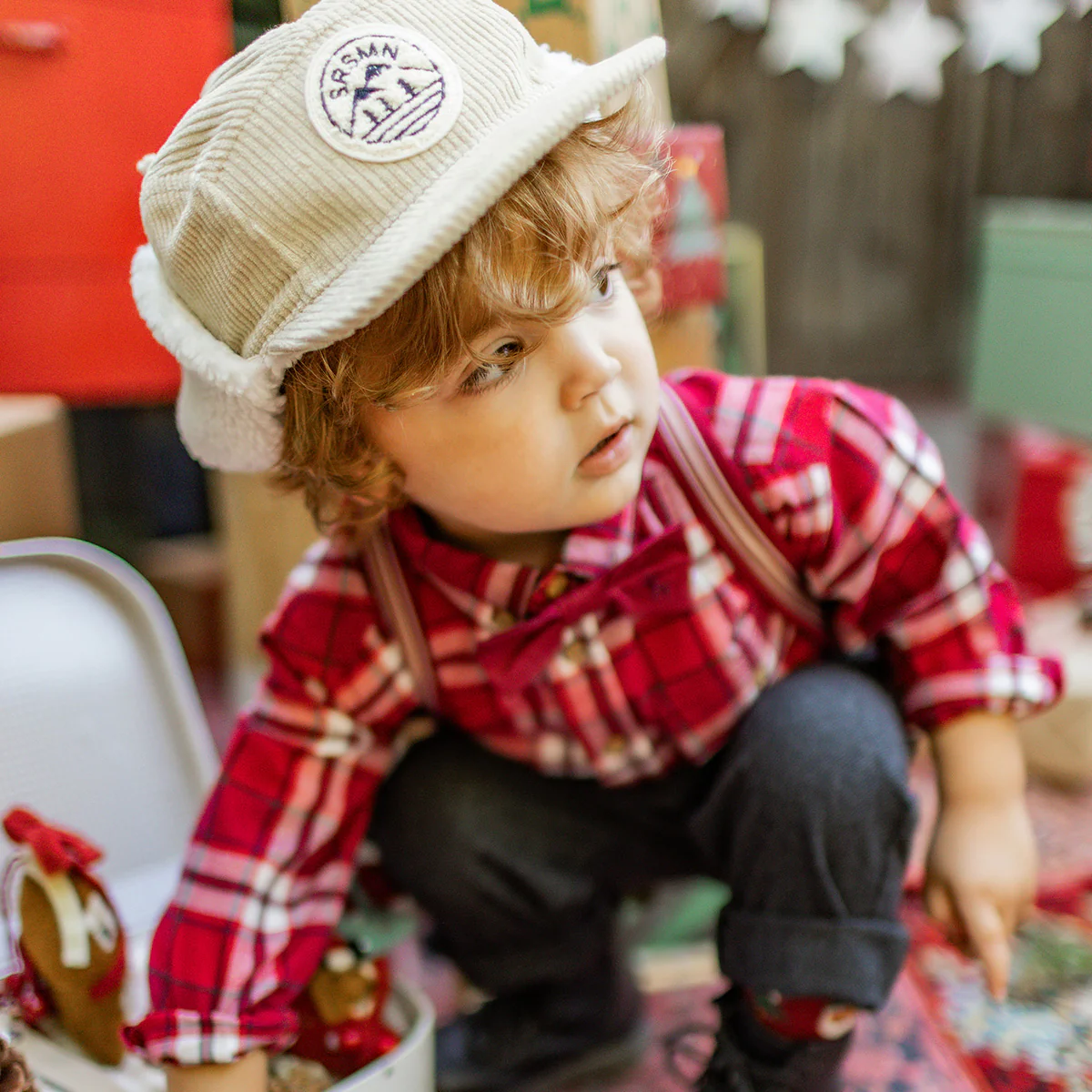 Chemise rouge à carreaux, bébé - Image 2