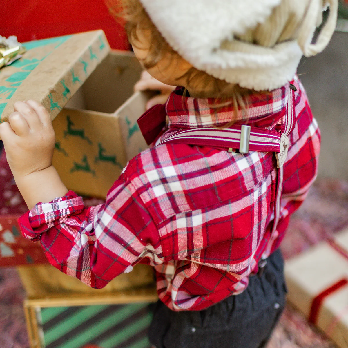 Chemise rouge à carreaux, bébé - Image 6