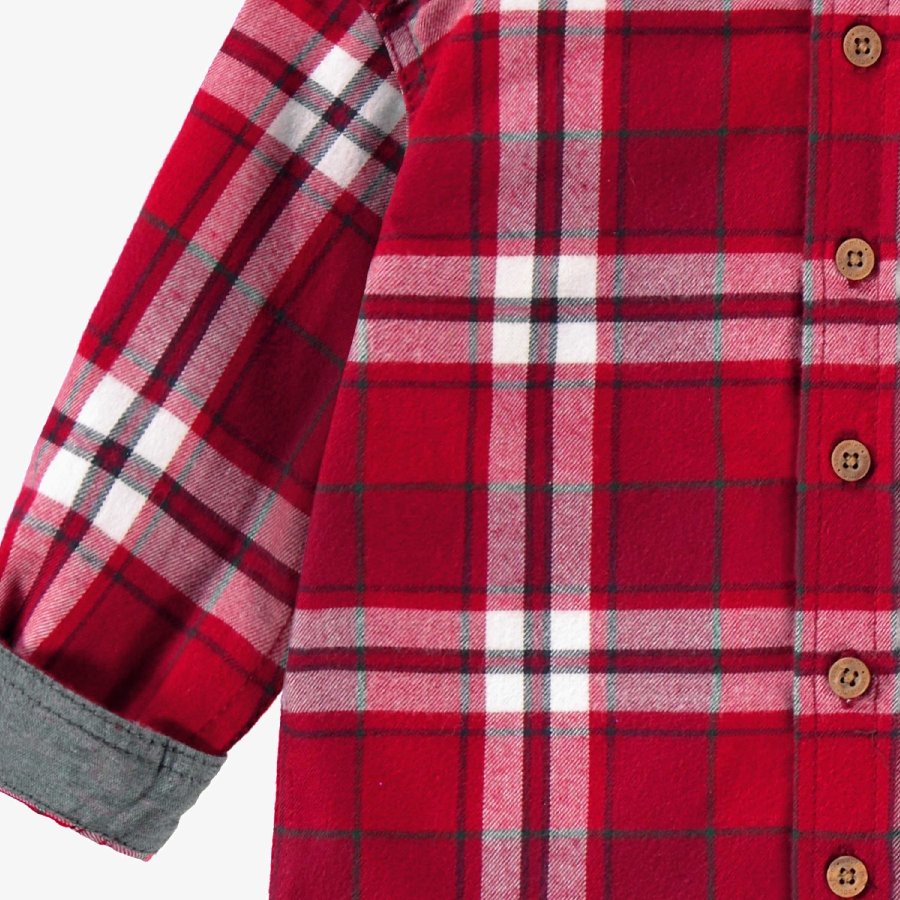 Chemise rouge à carreaux, bébé - Image 7