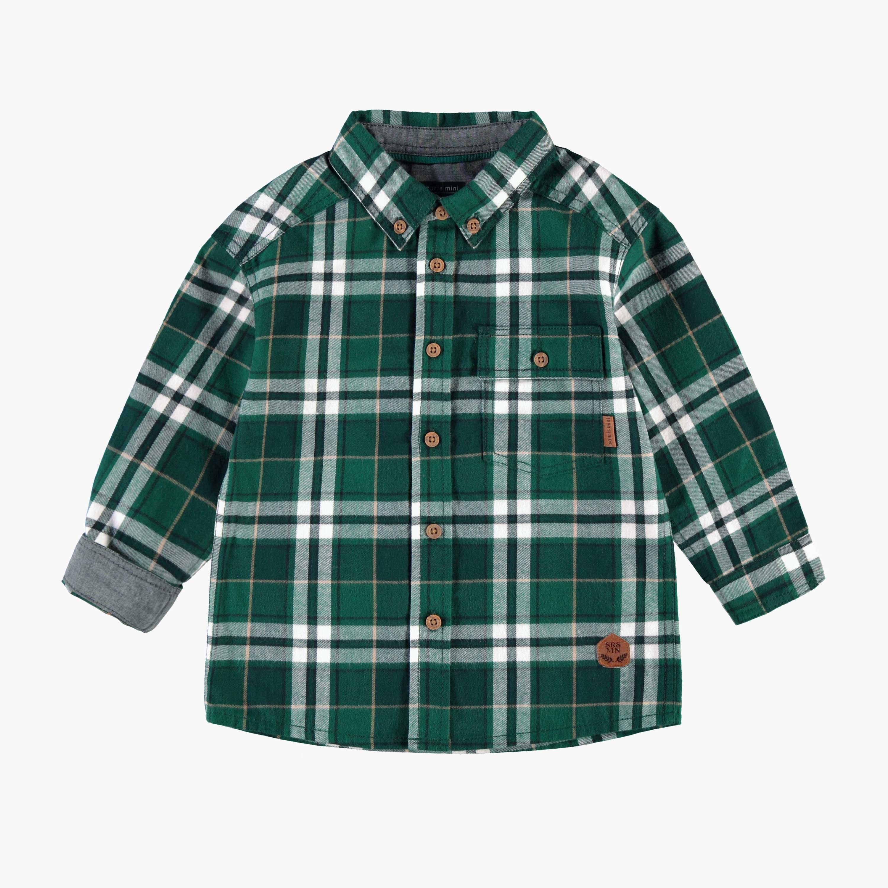 Chemise verte à carreaux, bébé