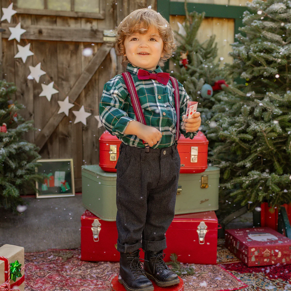 Chemise verte à carreaux, bébé - Image 2