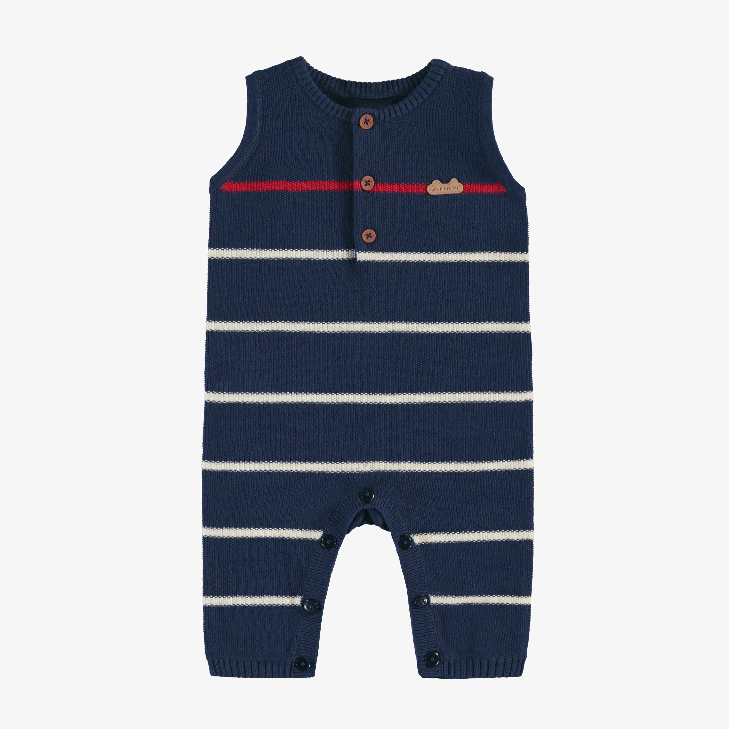 Combinaison bleu marine avec rayures, naissance