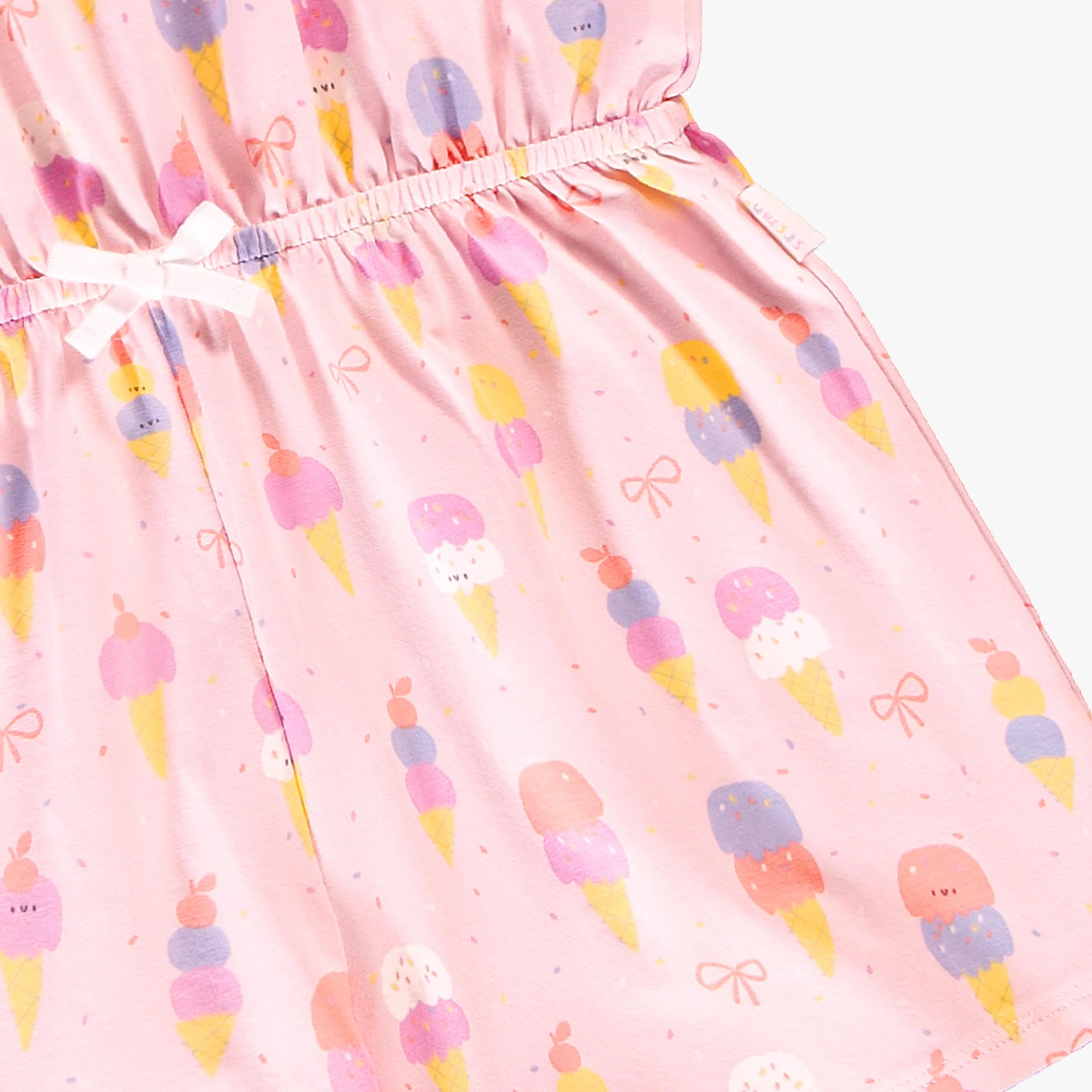 Combishort rose à motifs de crèmes glacées, enfant - Image 4