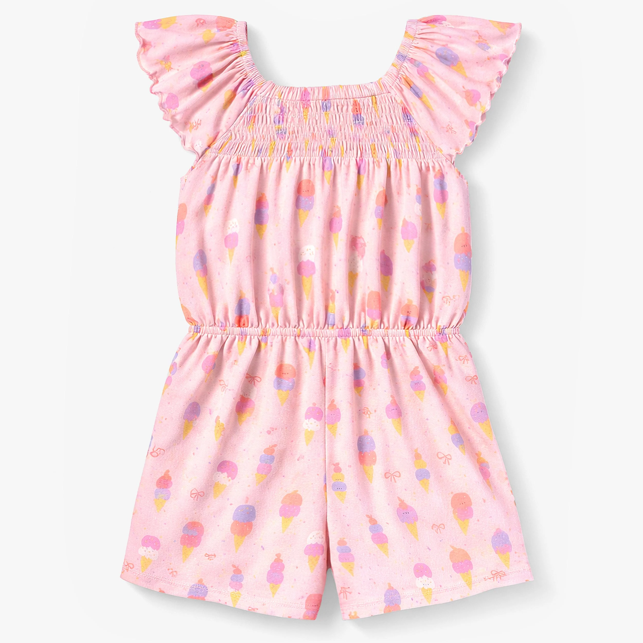 Combishort rose à motifs de crèmes glacées, enfant - Image 5