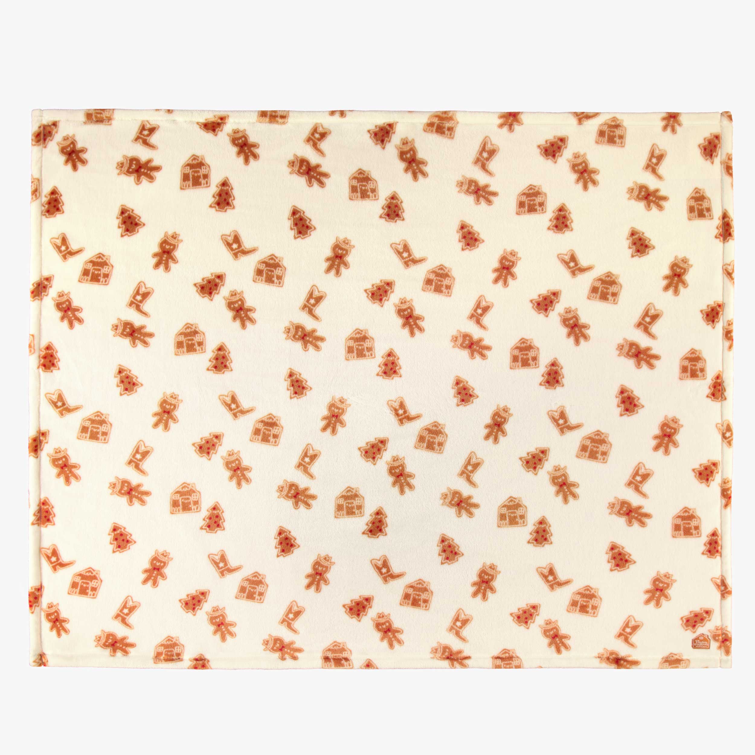 Couverture en peluche crème à motifs pain d’épices - Image 4