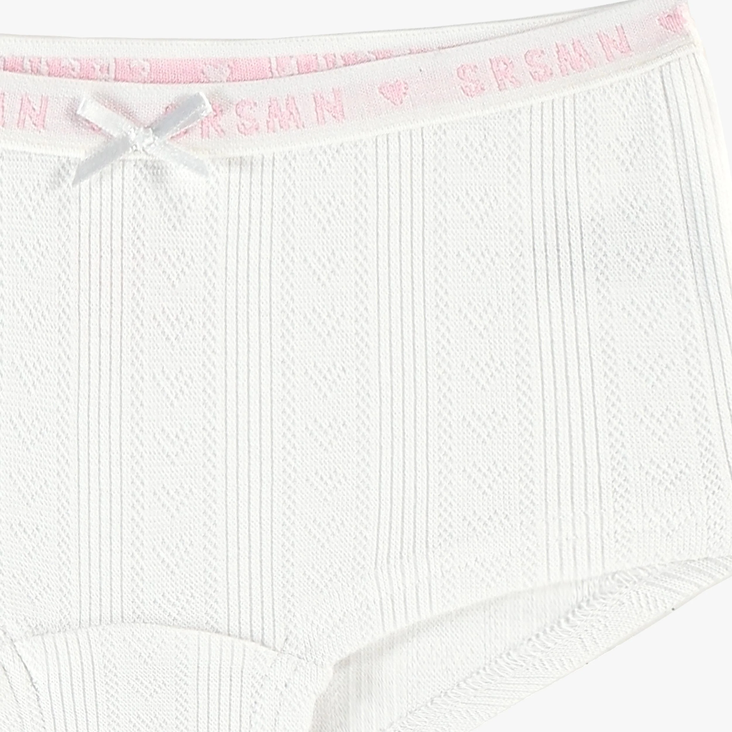 Culotte garçonne blanche à motif pointelle, enfant - Image 2