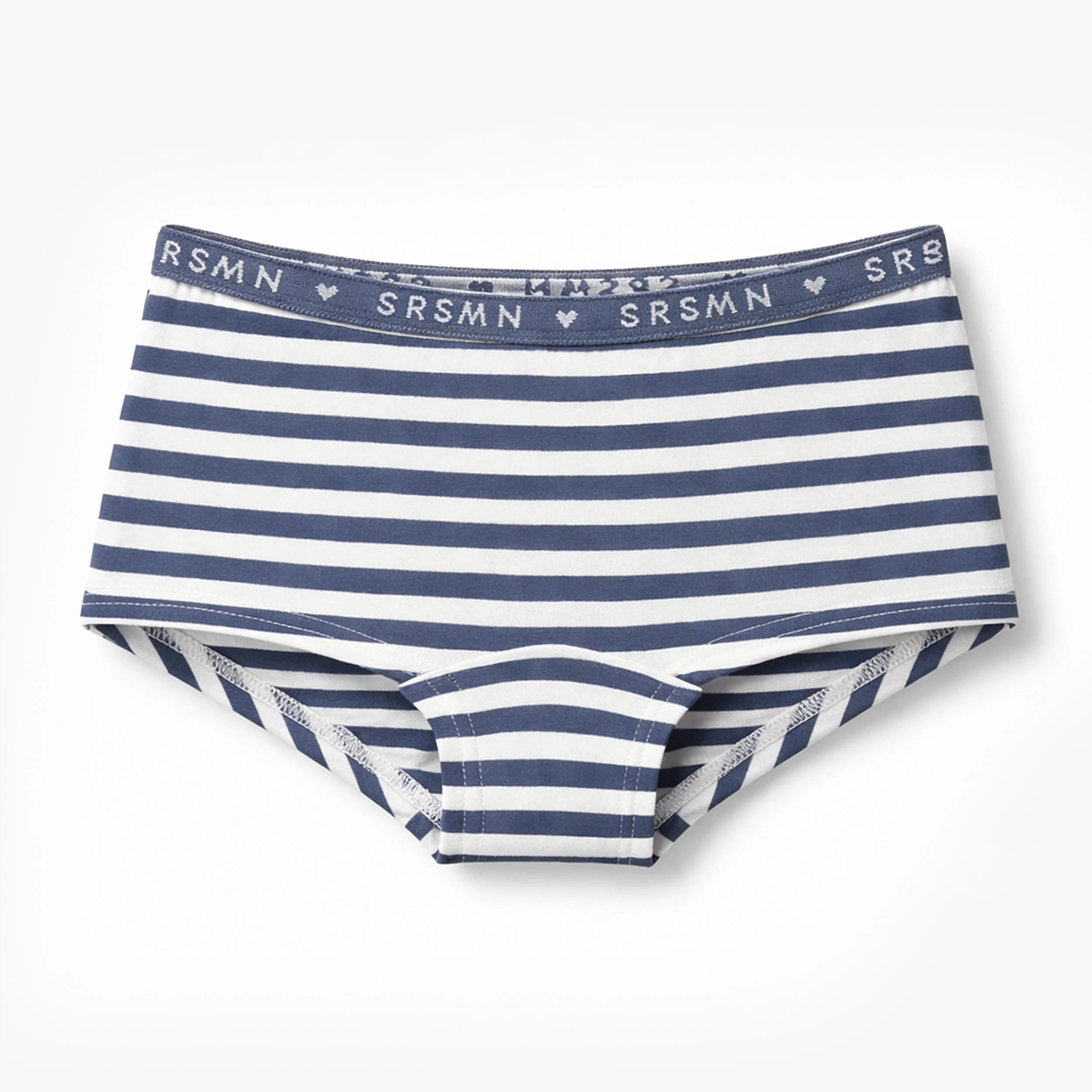 Culotte garçonne marine et crème à rayures, enfant