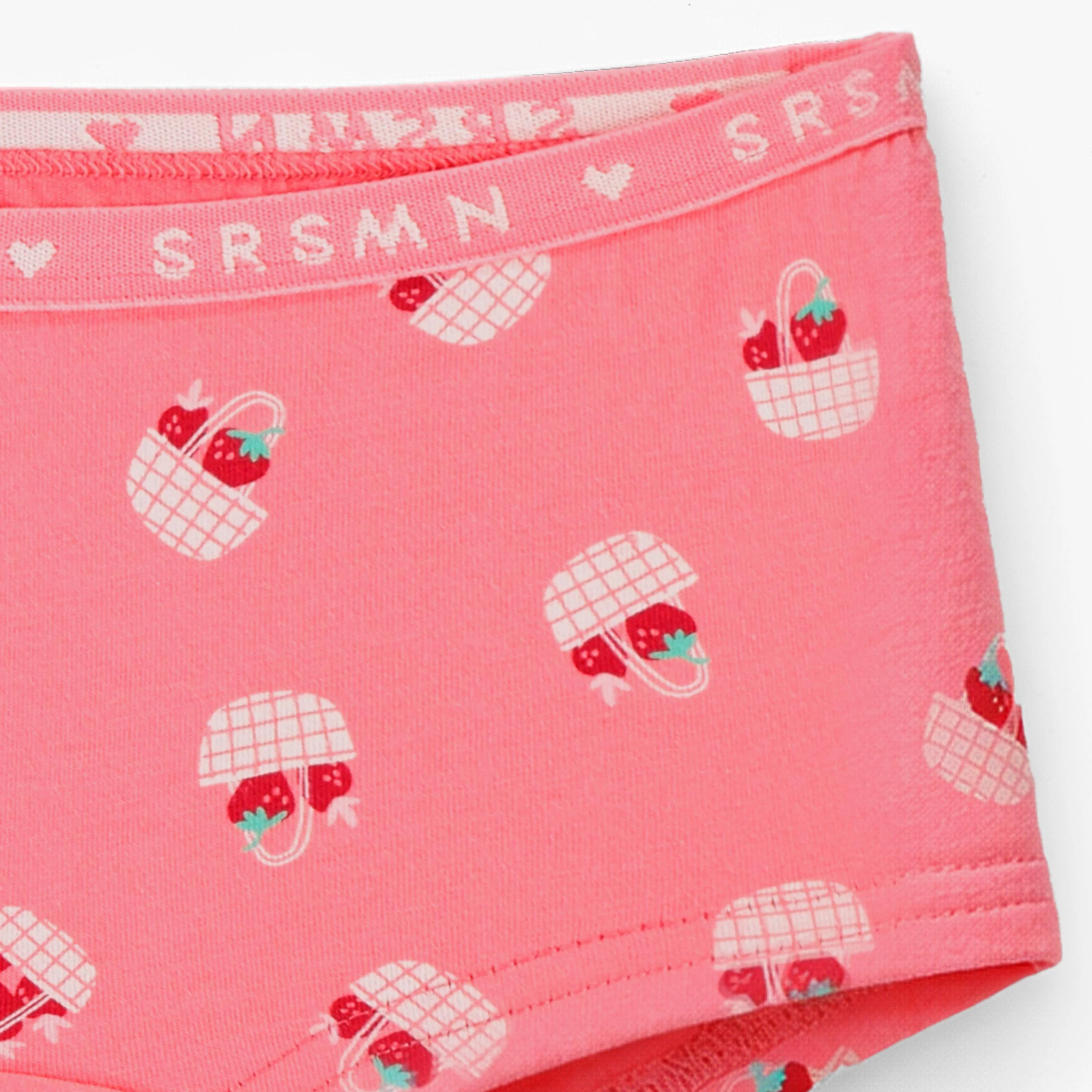 Culotte garçonne rose foncé à motifs de paniers de fraises, enfant - Image 3