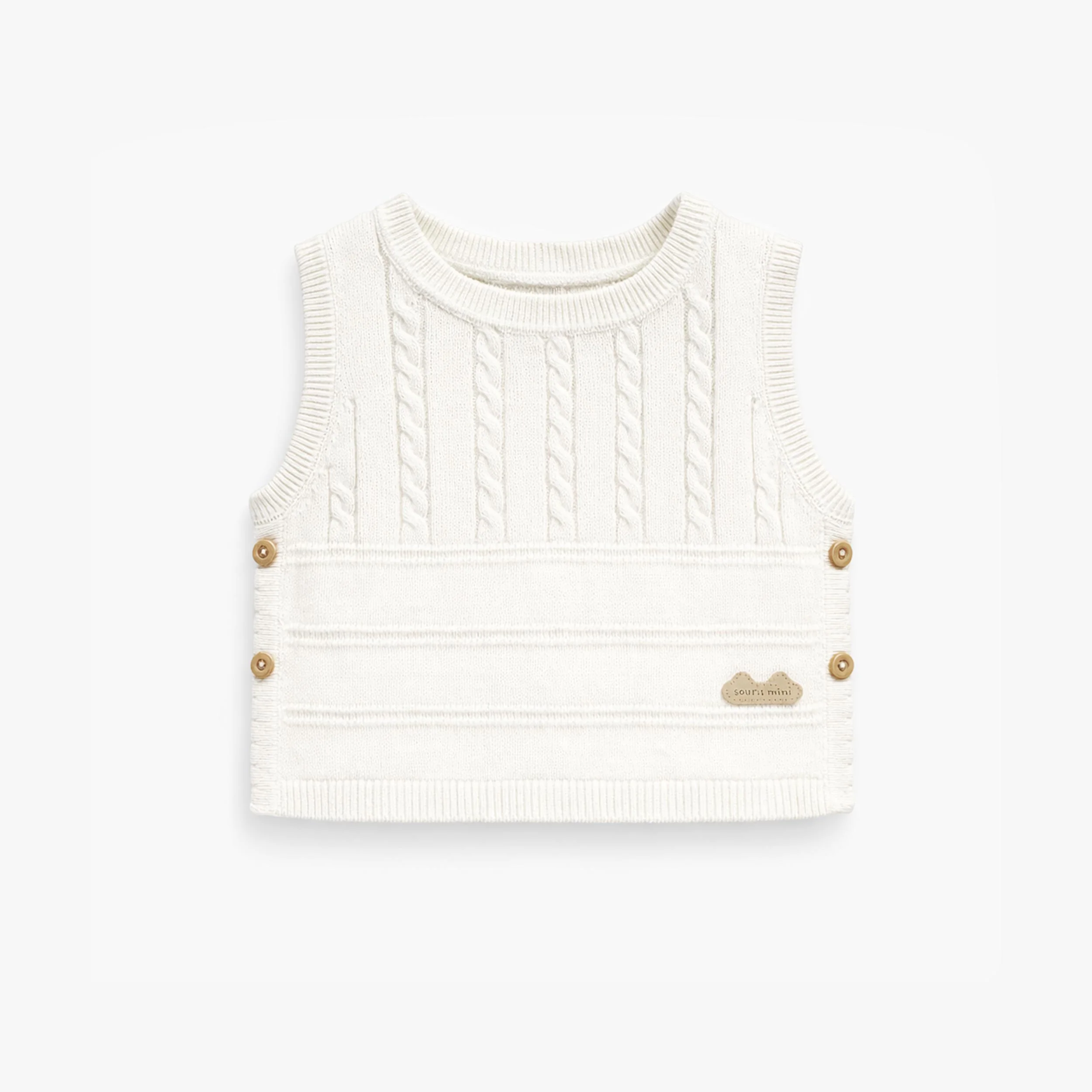 Débardeur crème en tricot, naissance