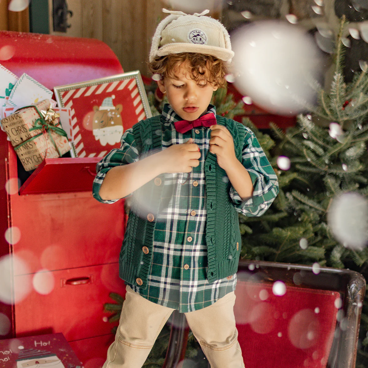 Débardeur vert en tricot, enfant - Image 3