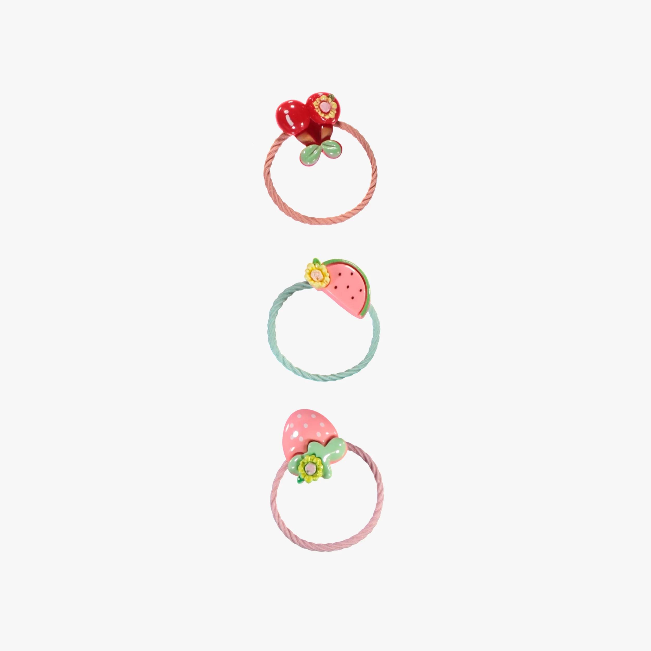 Trio d’élastiques à cheveux fruits, enfant