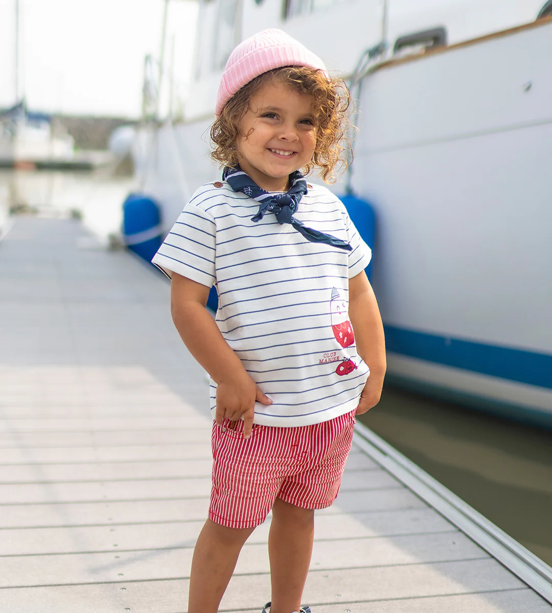 Foulard bleu foncé à motifs, enfant - Image 2