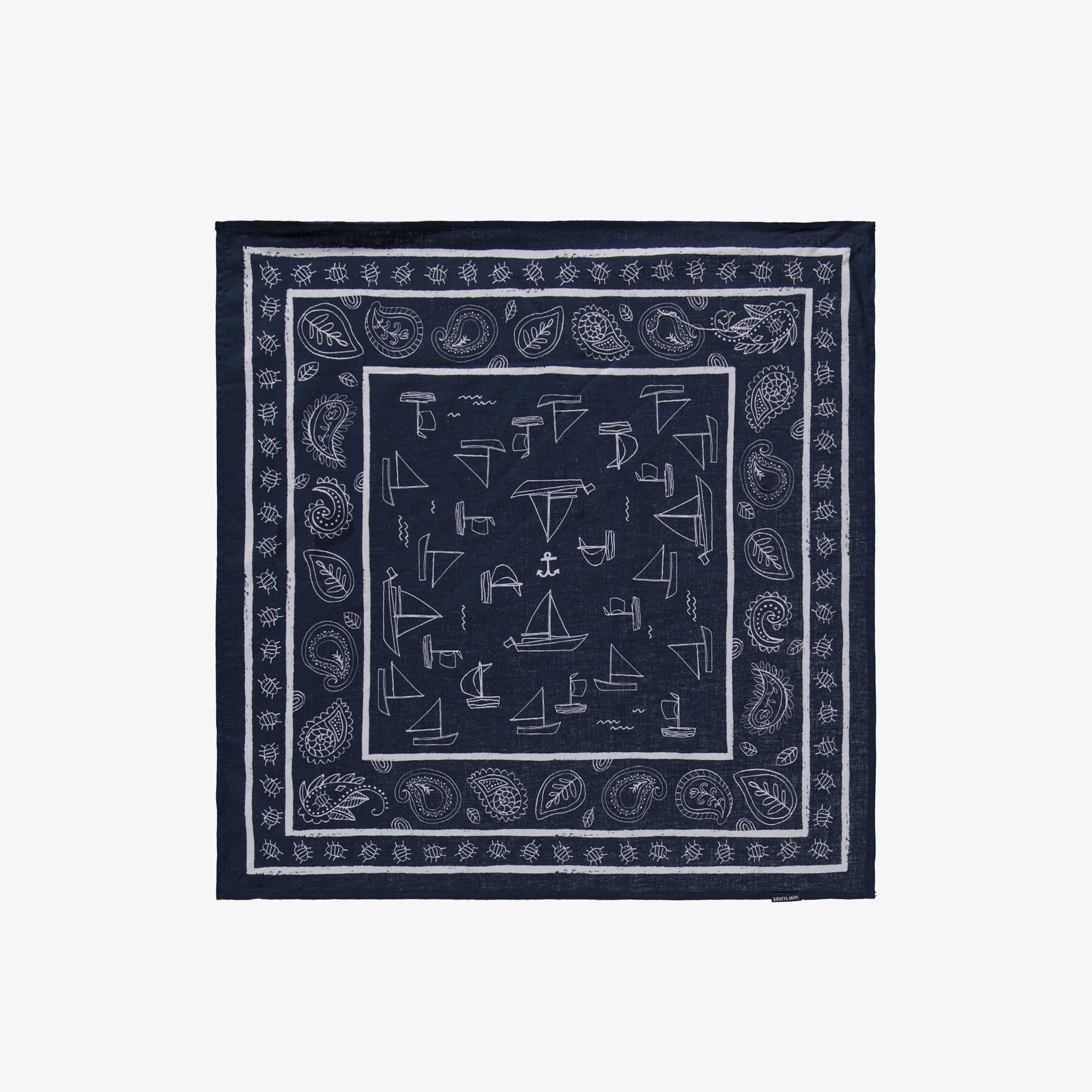 Foulard bleu foncé à motifs, enfant - Image 6