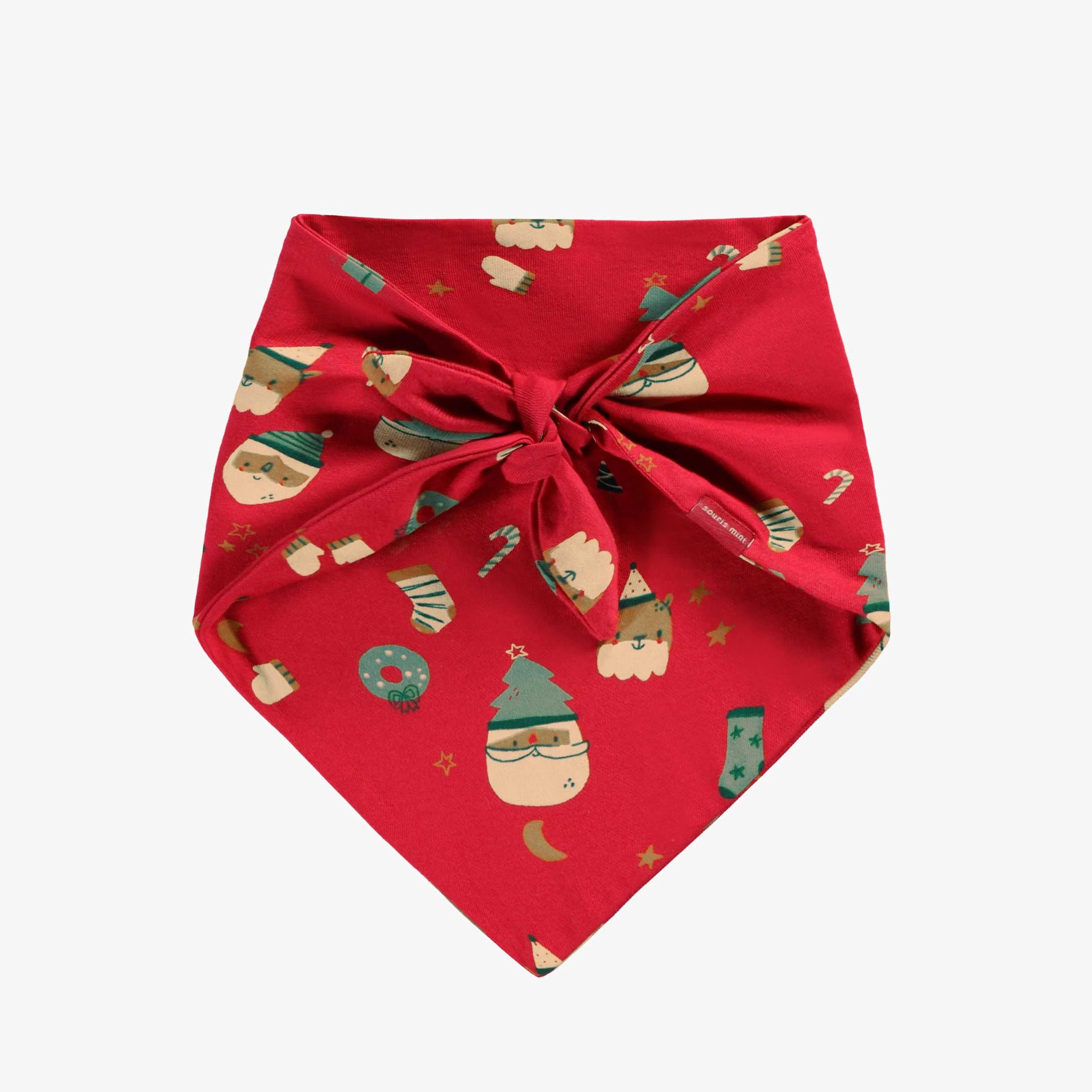 Foulard rouge à motifs des Fêtes pour animaux - Image 3