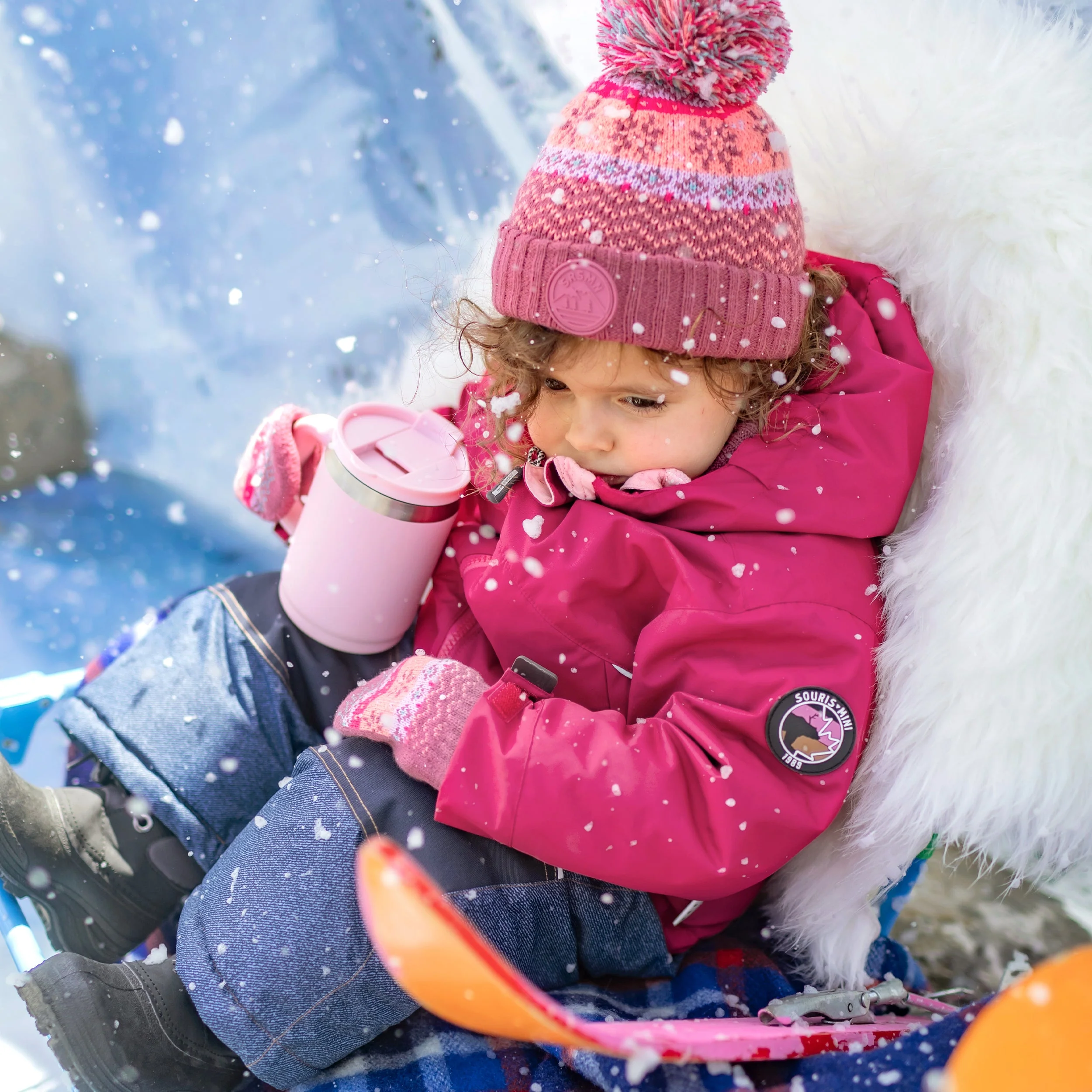 Habit de neige 3 en 1 rose et bleu denim, bébé - Image 4