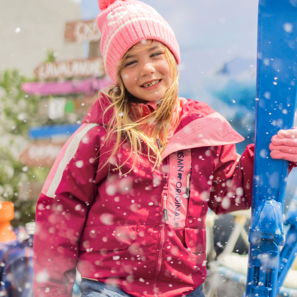 Habit de neige 3 en 1 rose et bleu denim, enfant - Image 2
