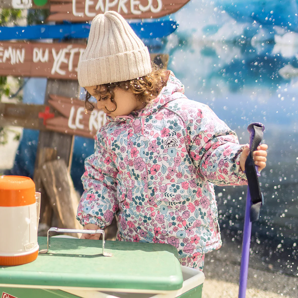 Habit de neige deux pièces avec motif floral, bébé - Image 4