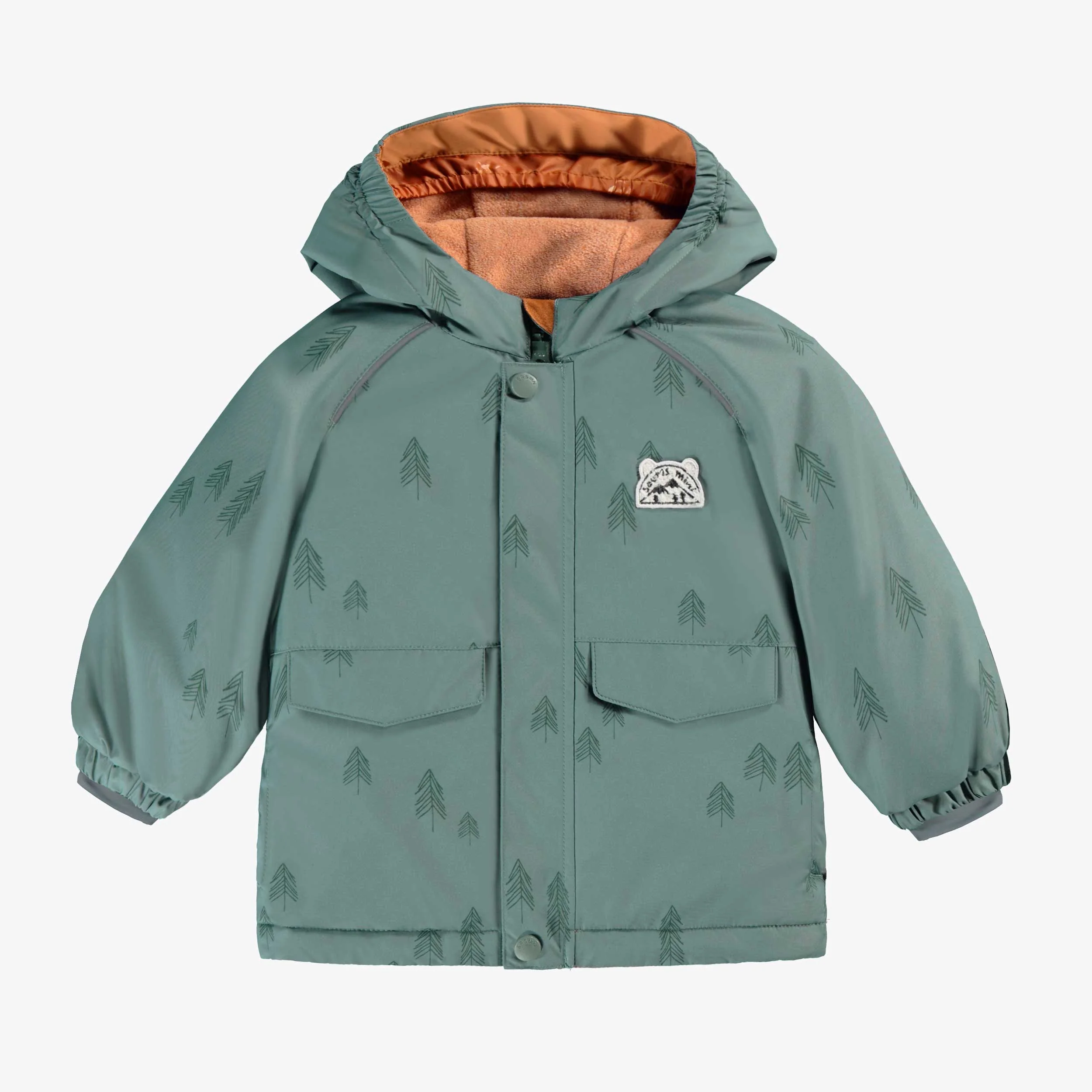 Habit de neige deux pièces vert avec motifs de sapins, bébé - Image 6
