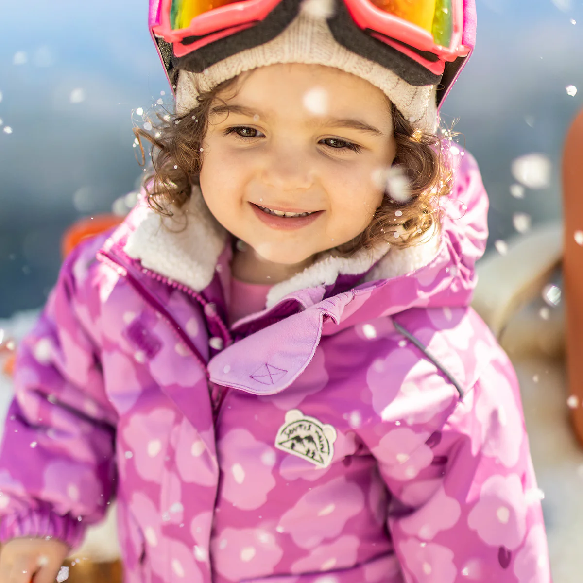 Habit de neige 3 en 1 mauve avec fleurs, bébé - Image 3