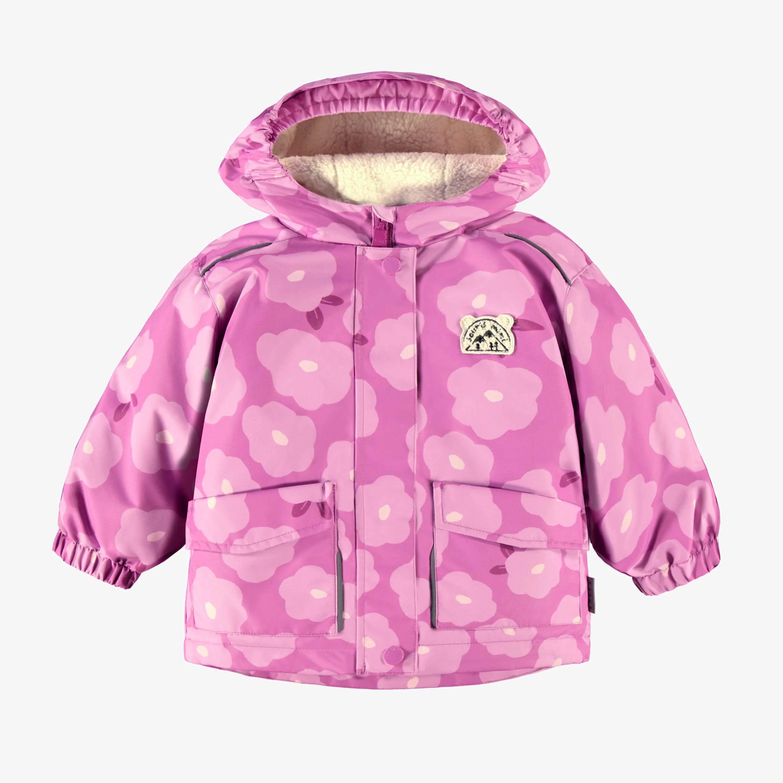 Habit de neige 3 en 1 mauve avec fleurs, bébé - Image 7