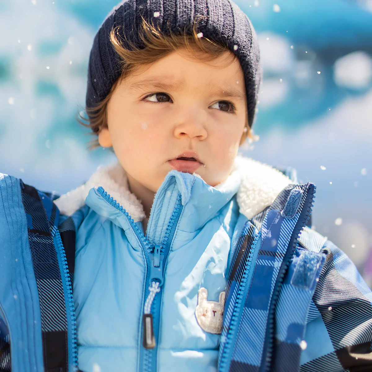 Habit de neige 3 en 1 bleu avec carreaux, bébé - Image 5