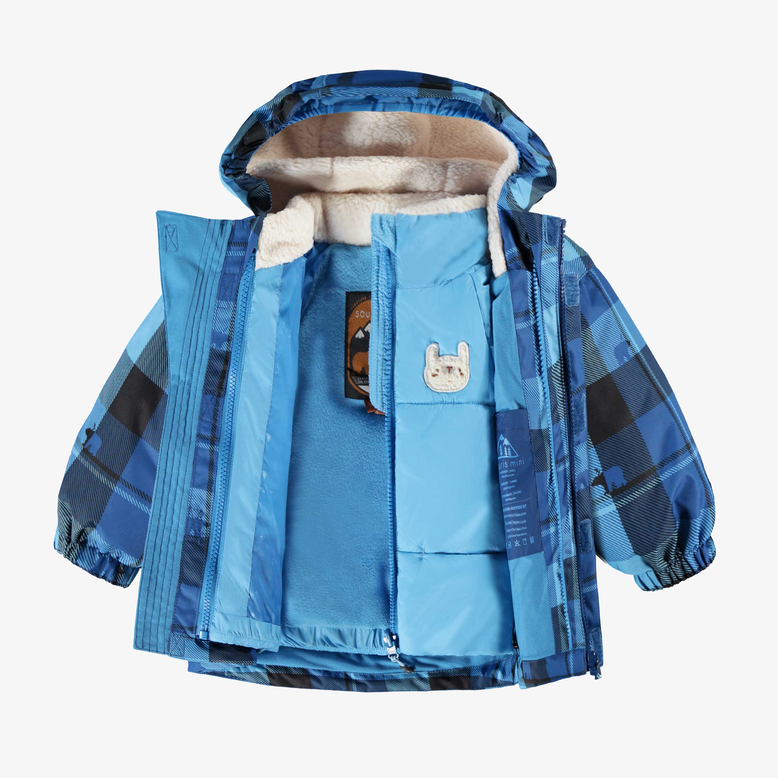 Habit de neige 3 en 1 bleu avec carreaux, bébé - Image 6