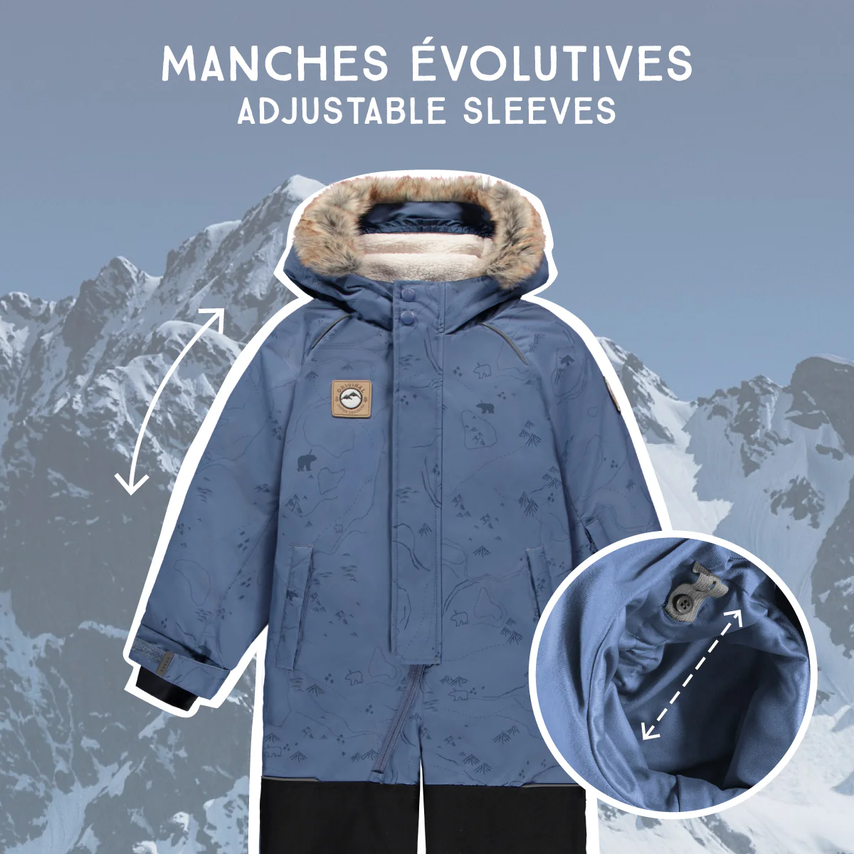 Habit de neige une pièce bleu, enfant - Image 6